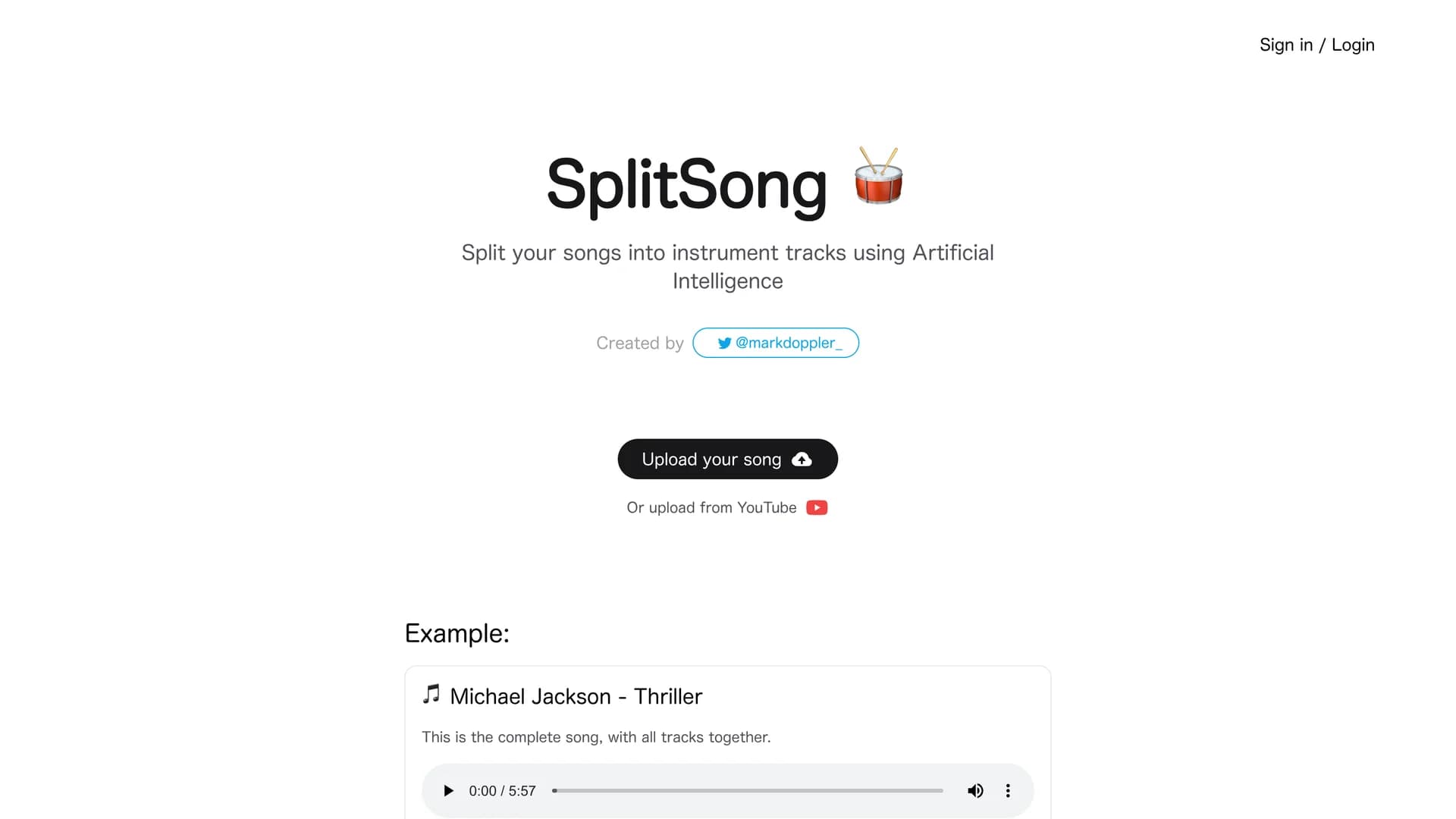 splitsong-com homepage