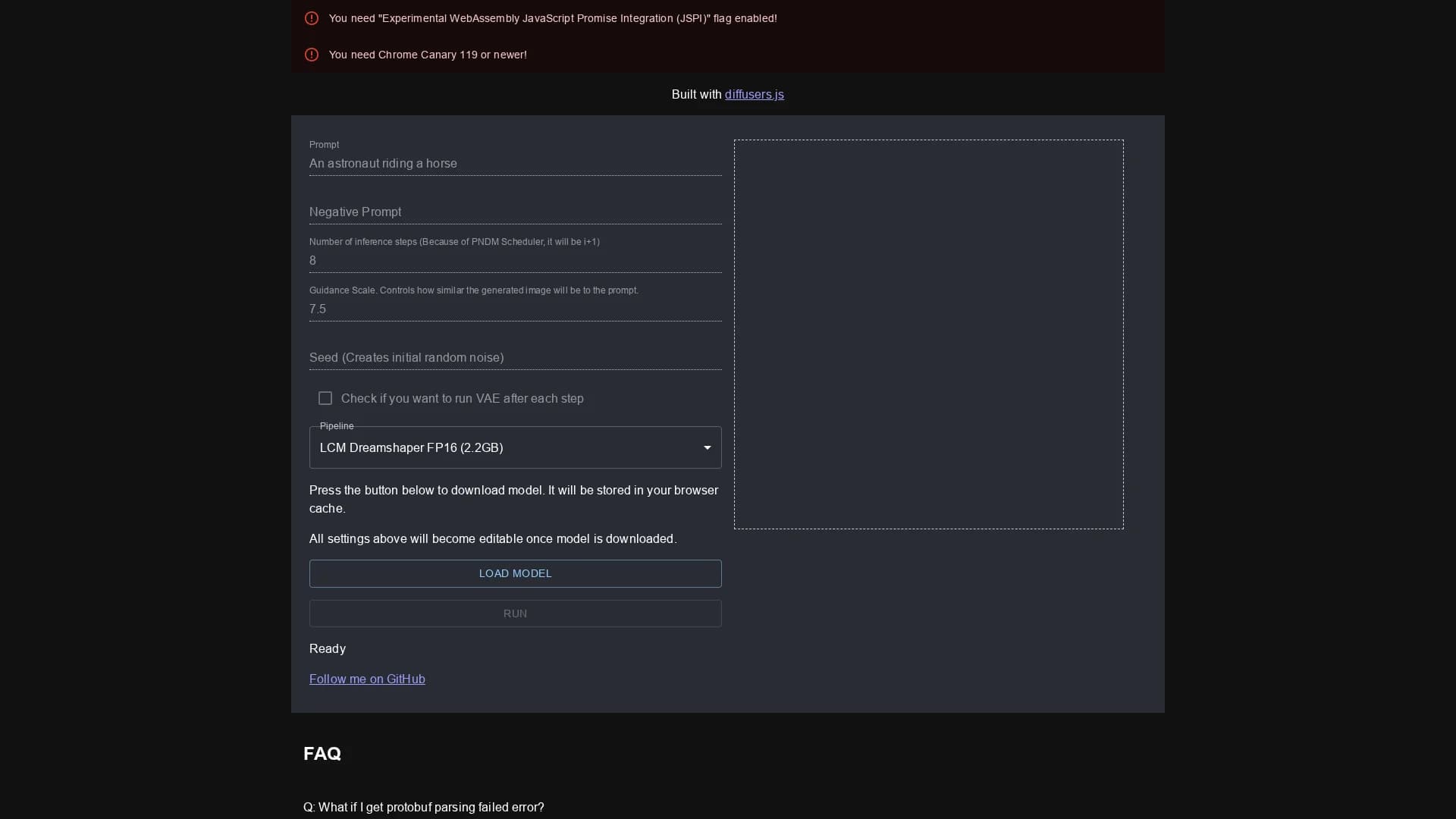 stable-diffusion-webgpu homepage