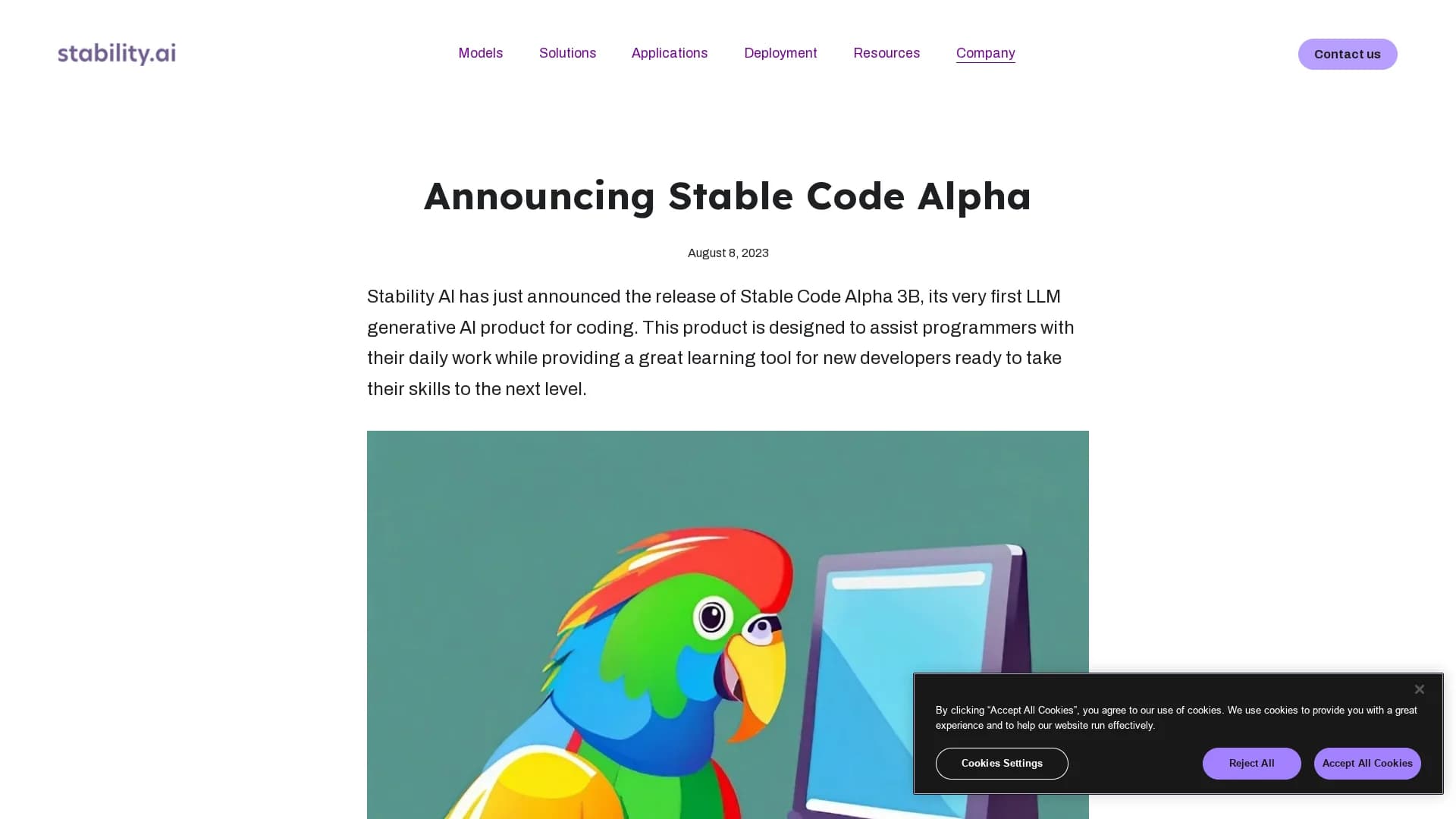 stablecode homepage