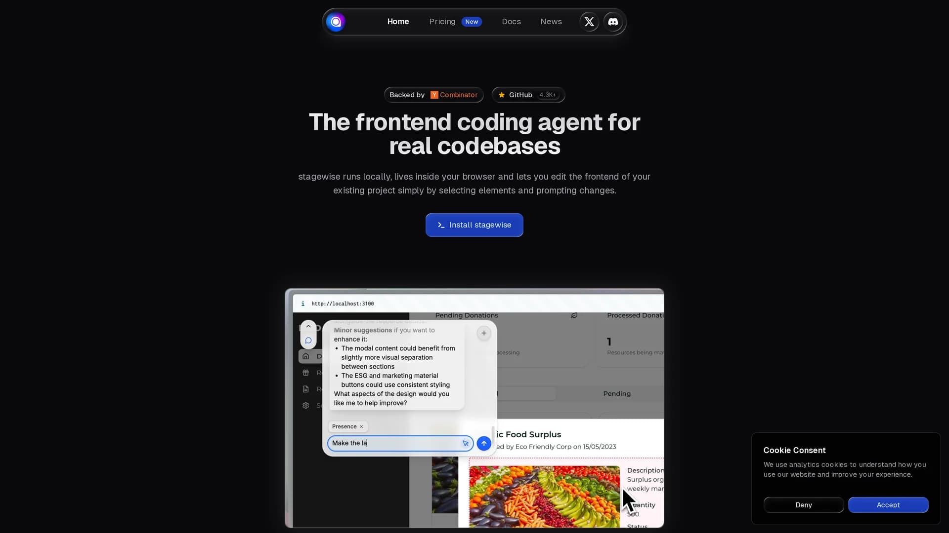 stagewise homepage