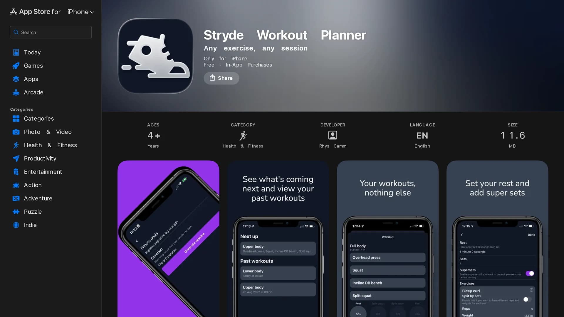 stryde-ai-workout-generator homepage