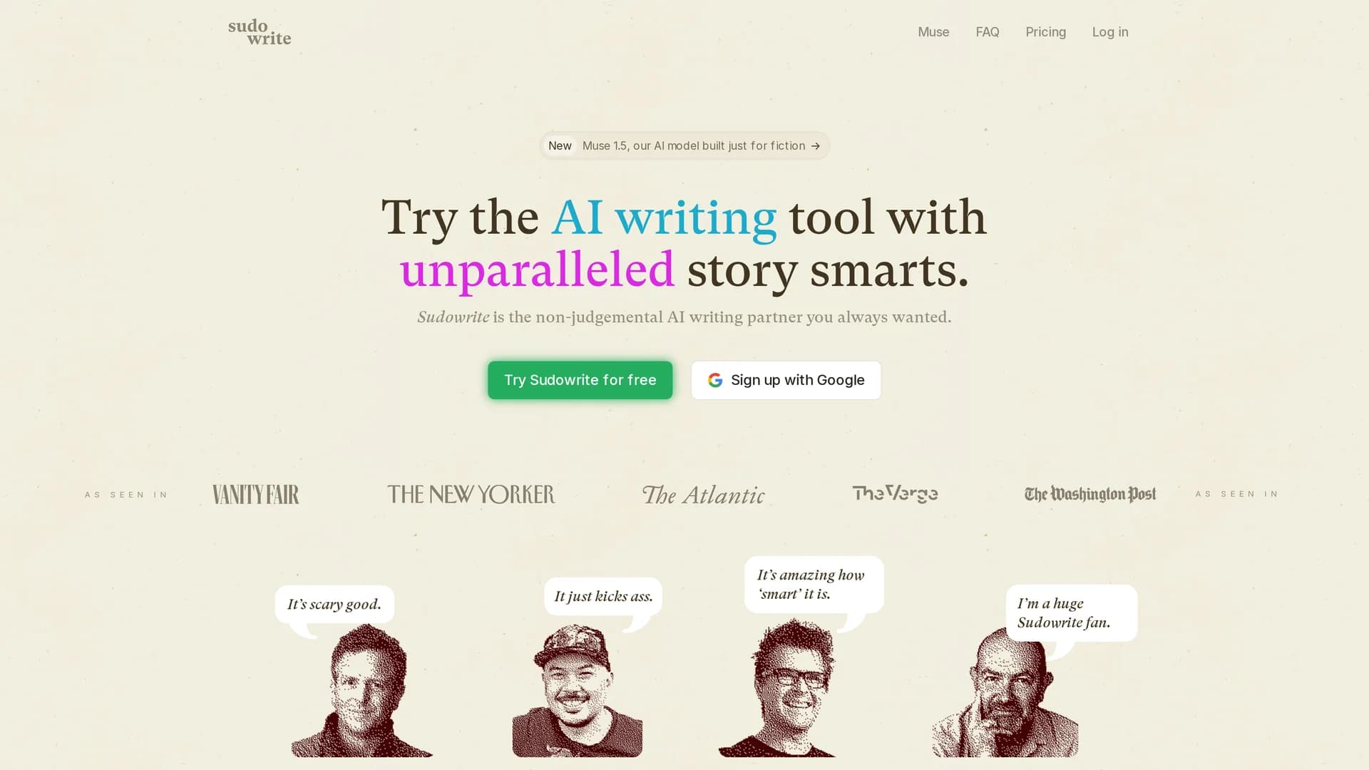 sudowrite homepage