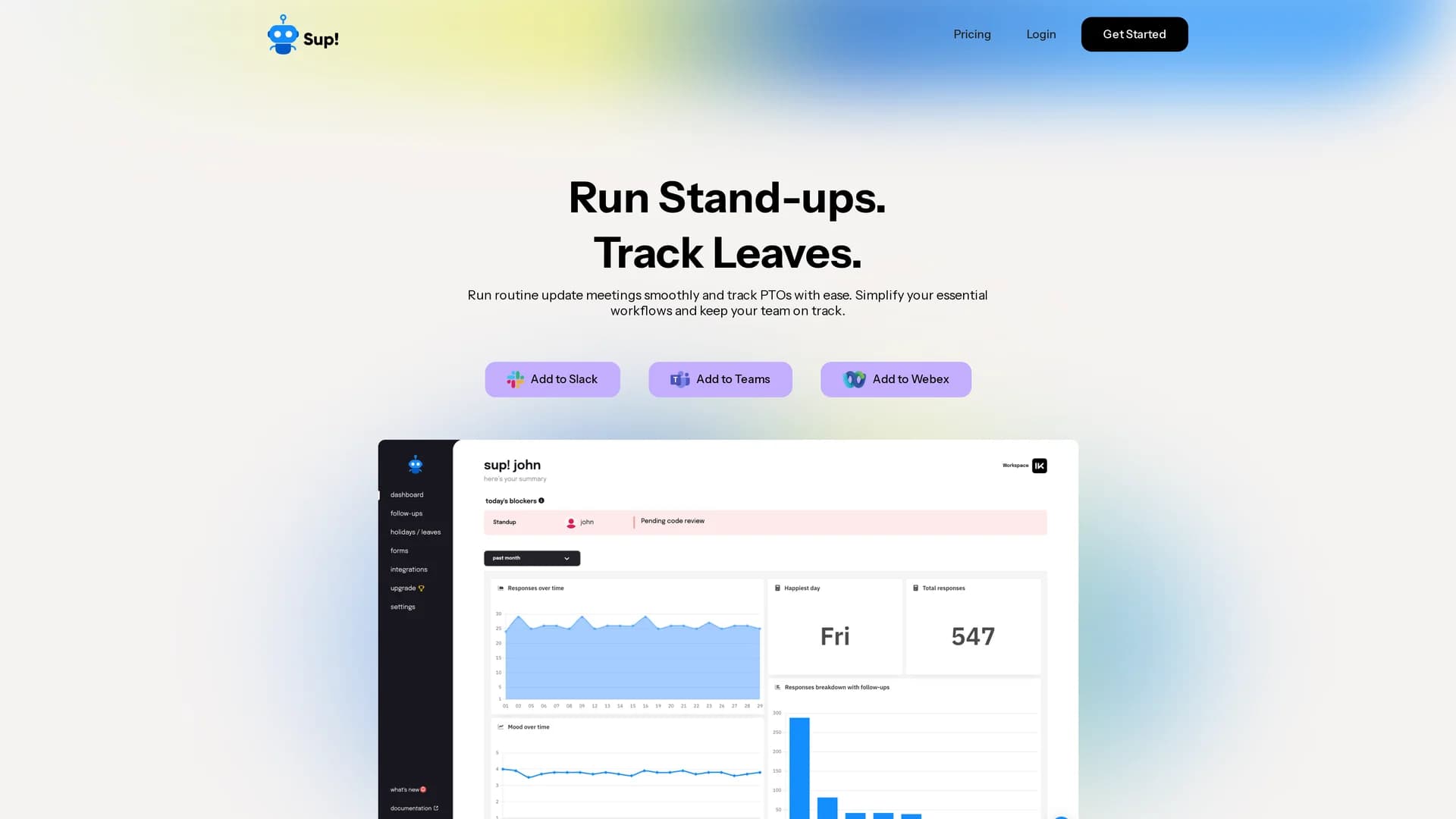 sup-standup-bot homepage