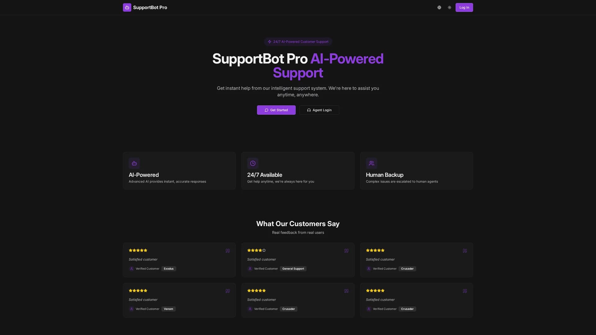 supportbot-pro homepage