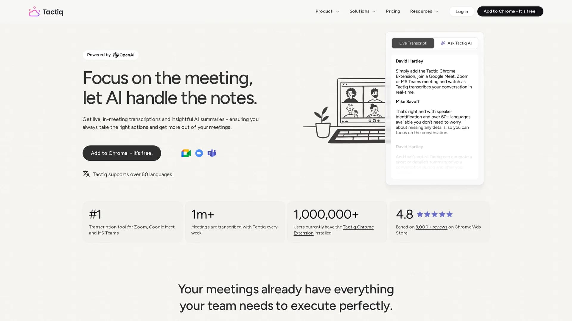 tactiq homepage