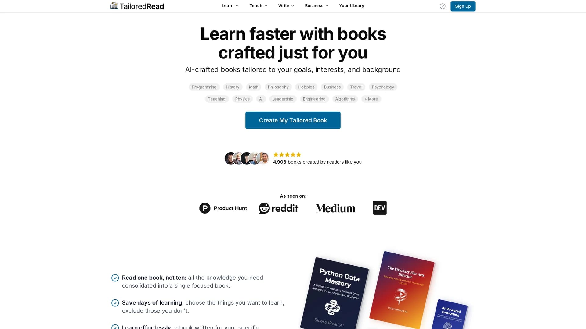 tailoredread homepage
