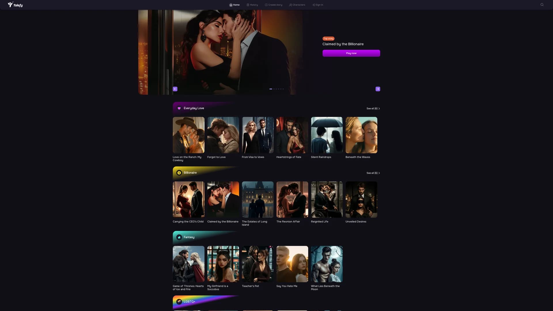 talefy homepage
