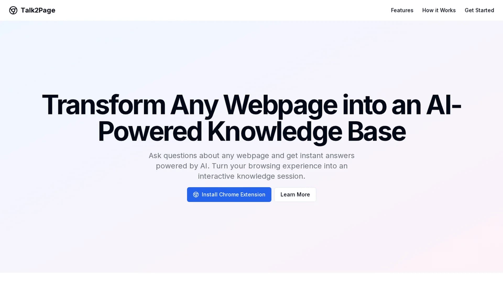 talk2page homepage