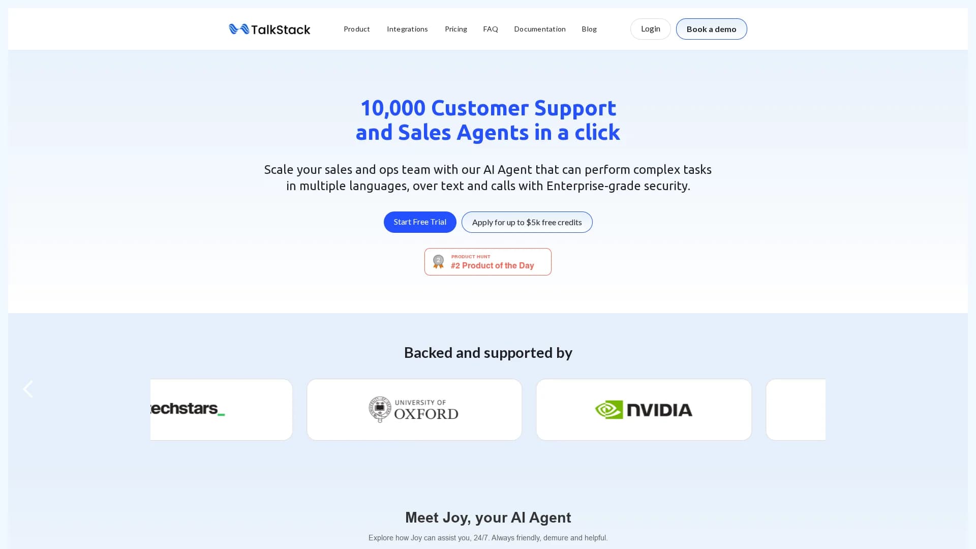 talkstack-ai homepage
