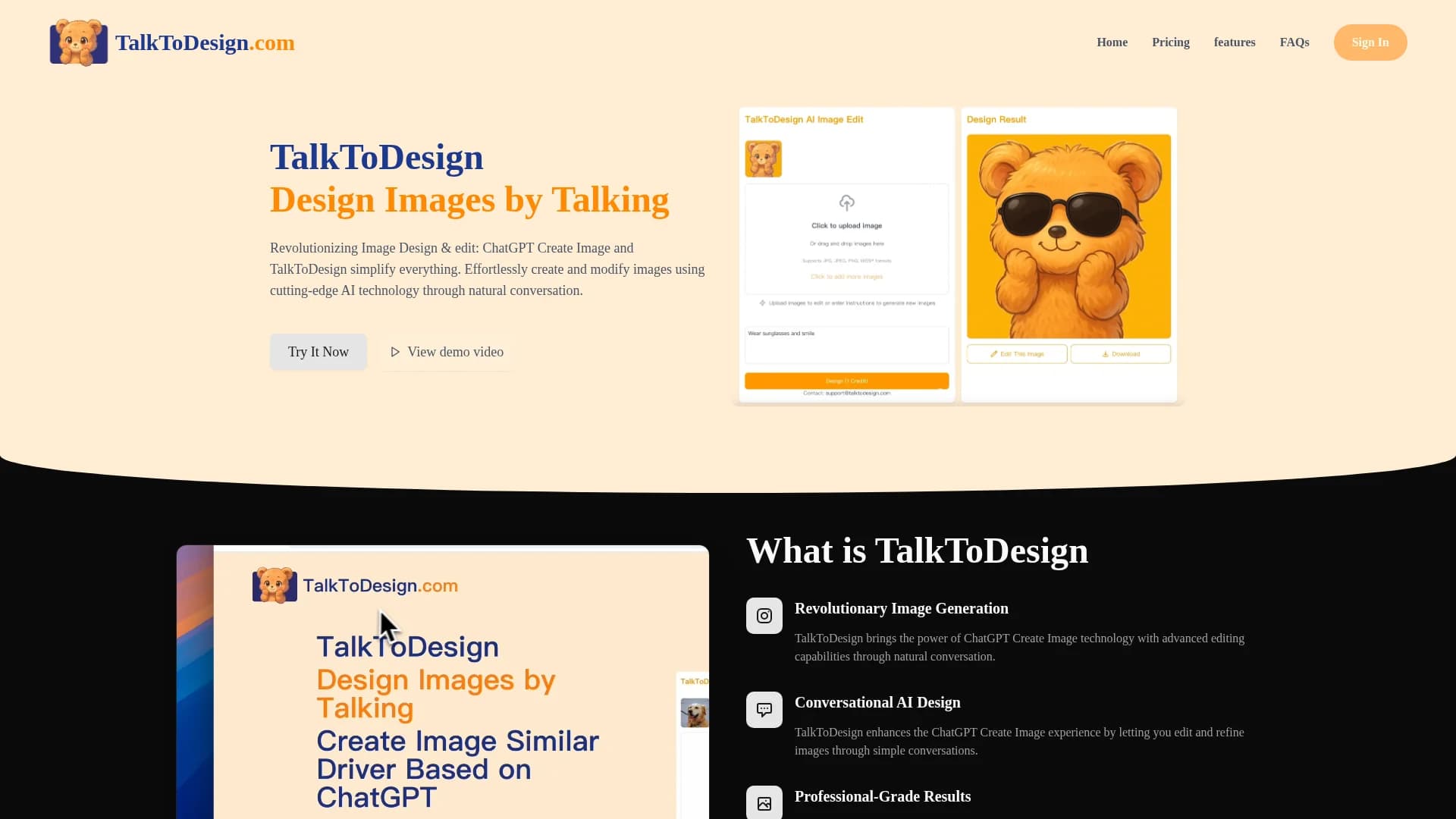 talktodesign homepage
