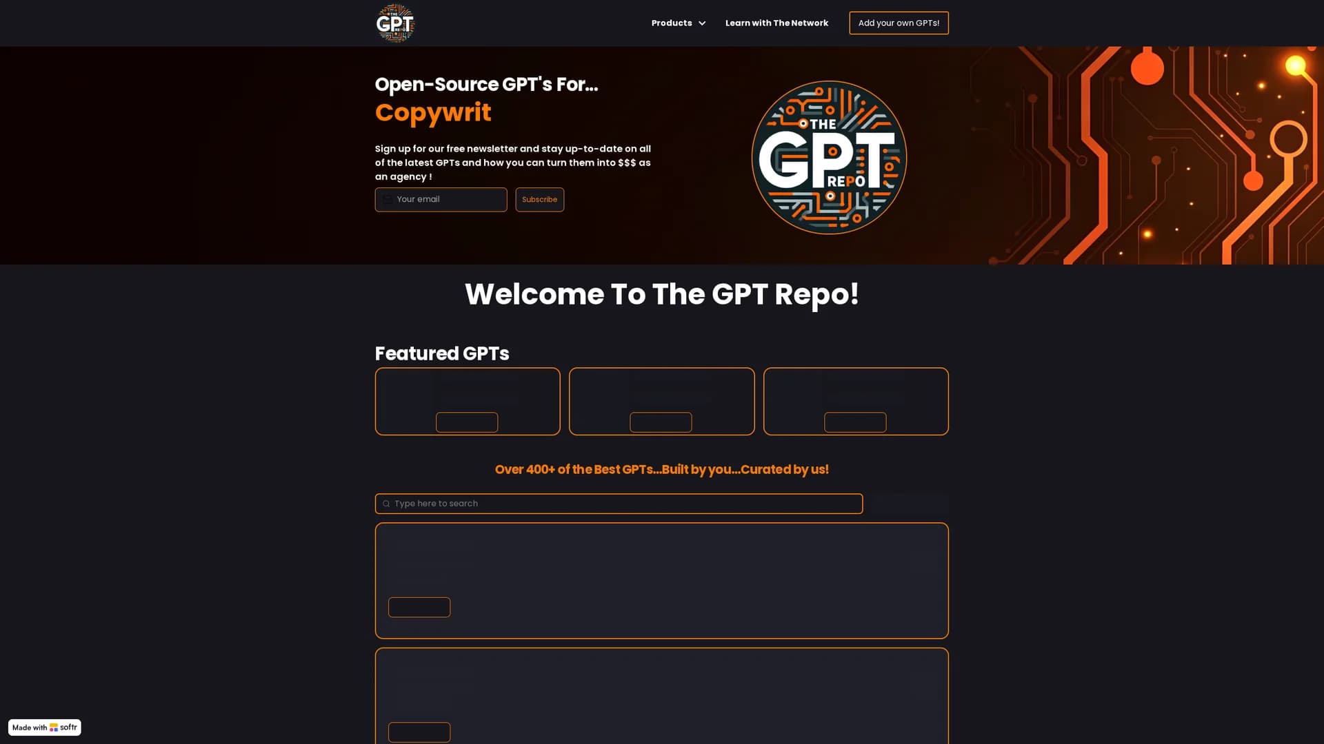 the-gpt-repo homepage