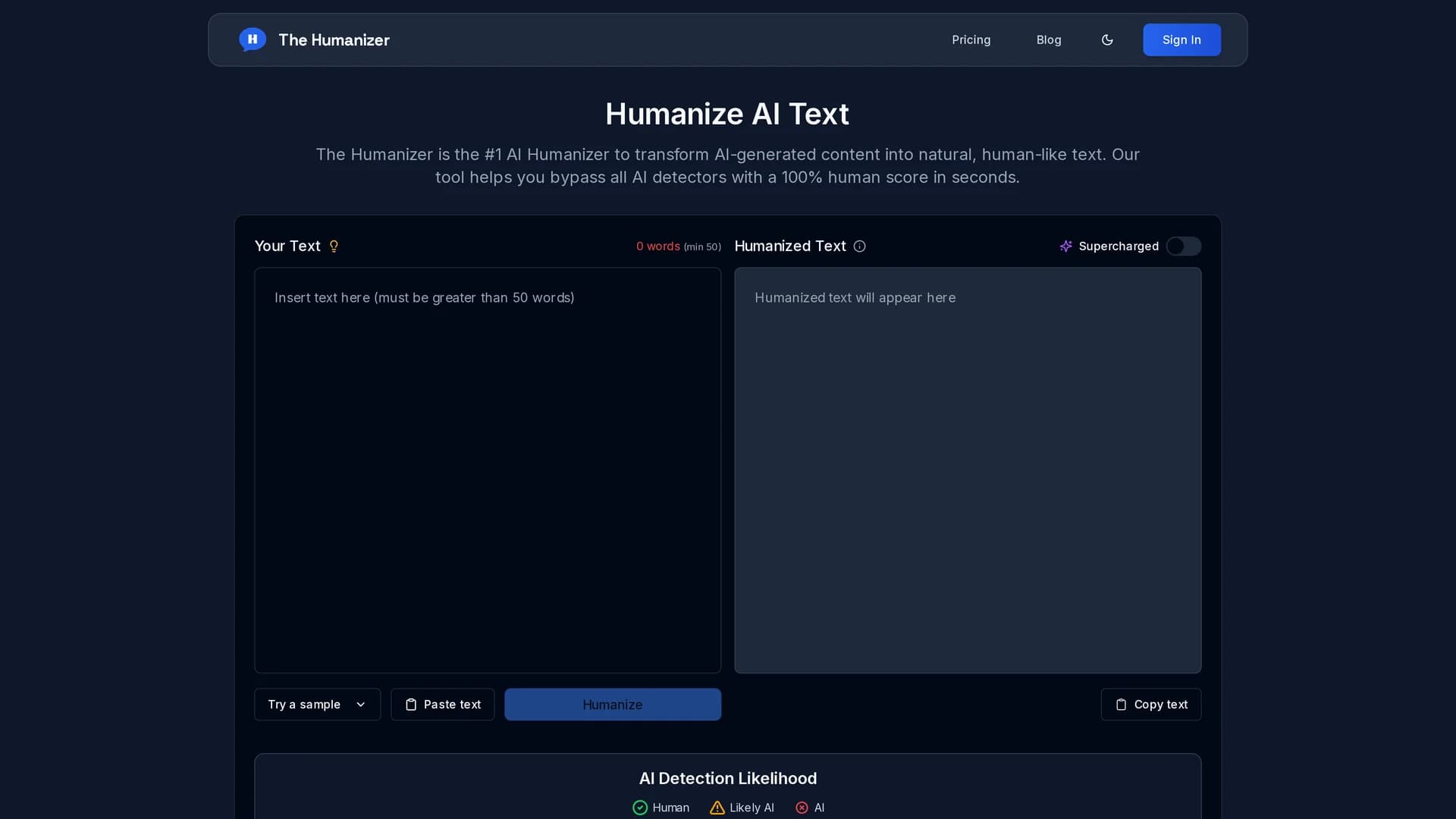 the-humanizer homepage