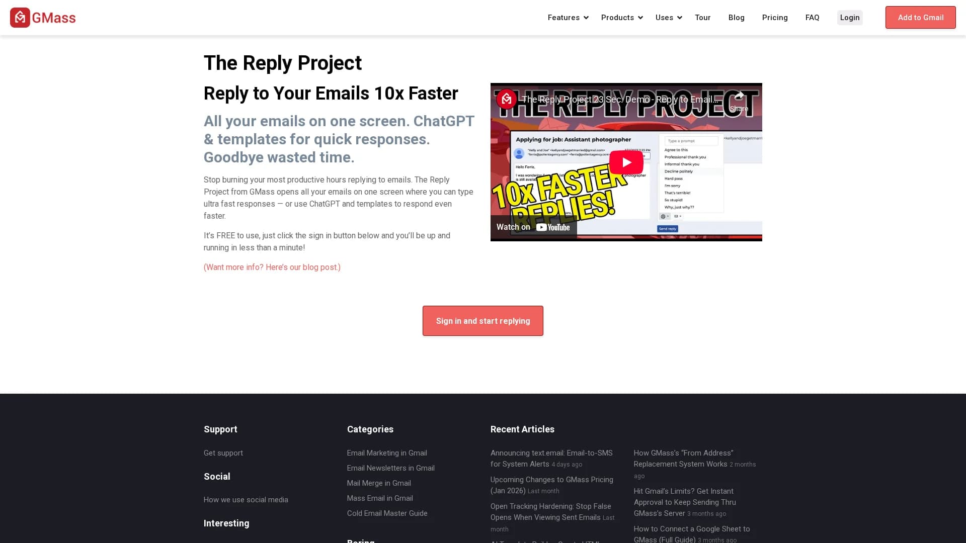 the-reply-project homepage