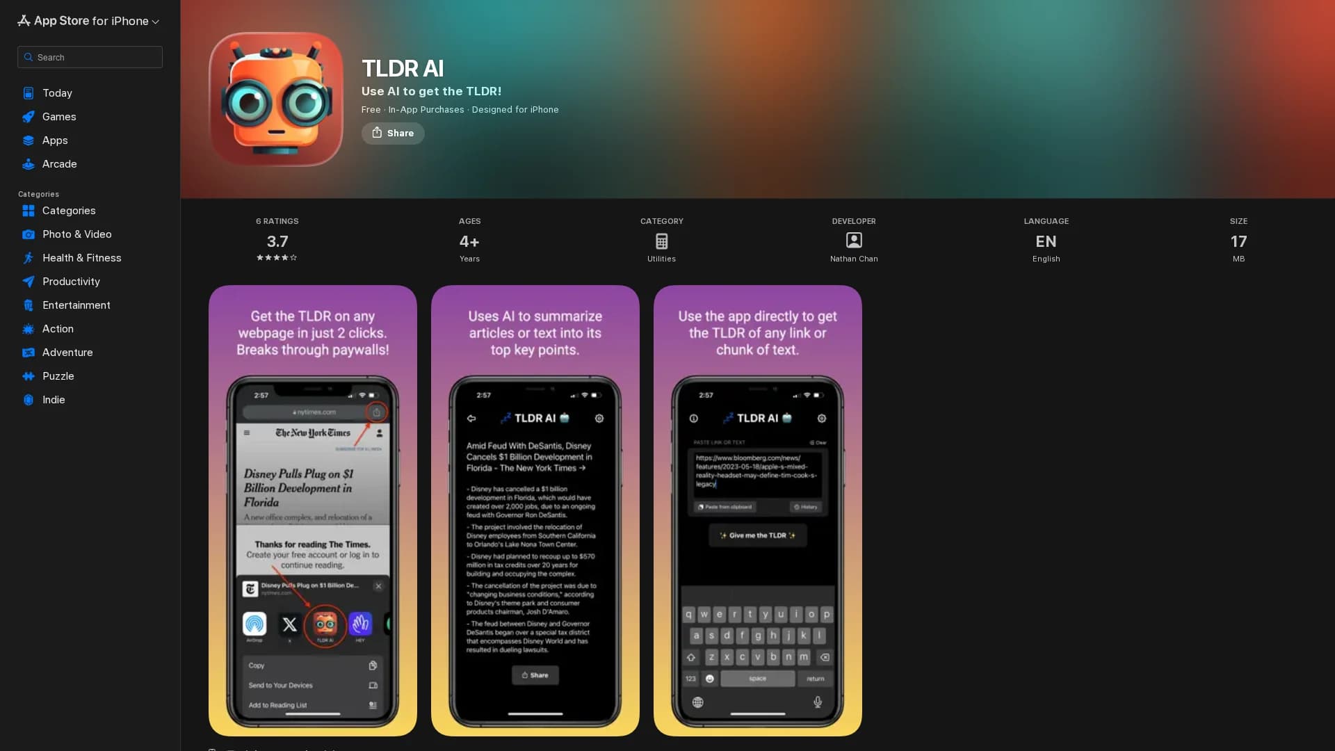 tldr-ai homepage