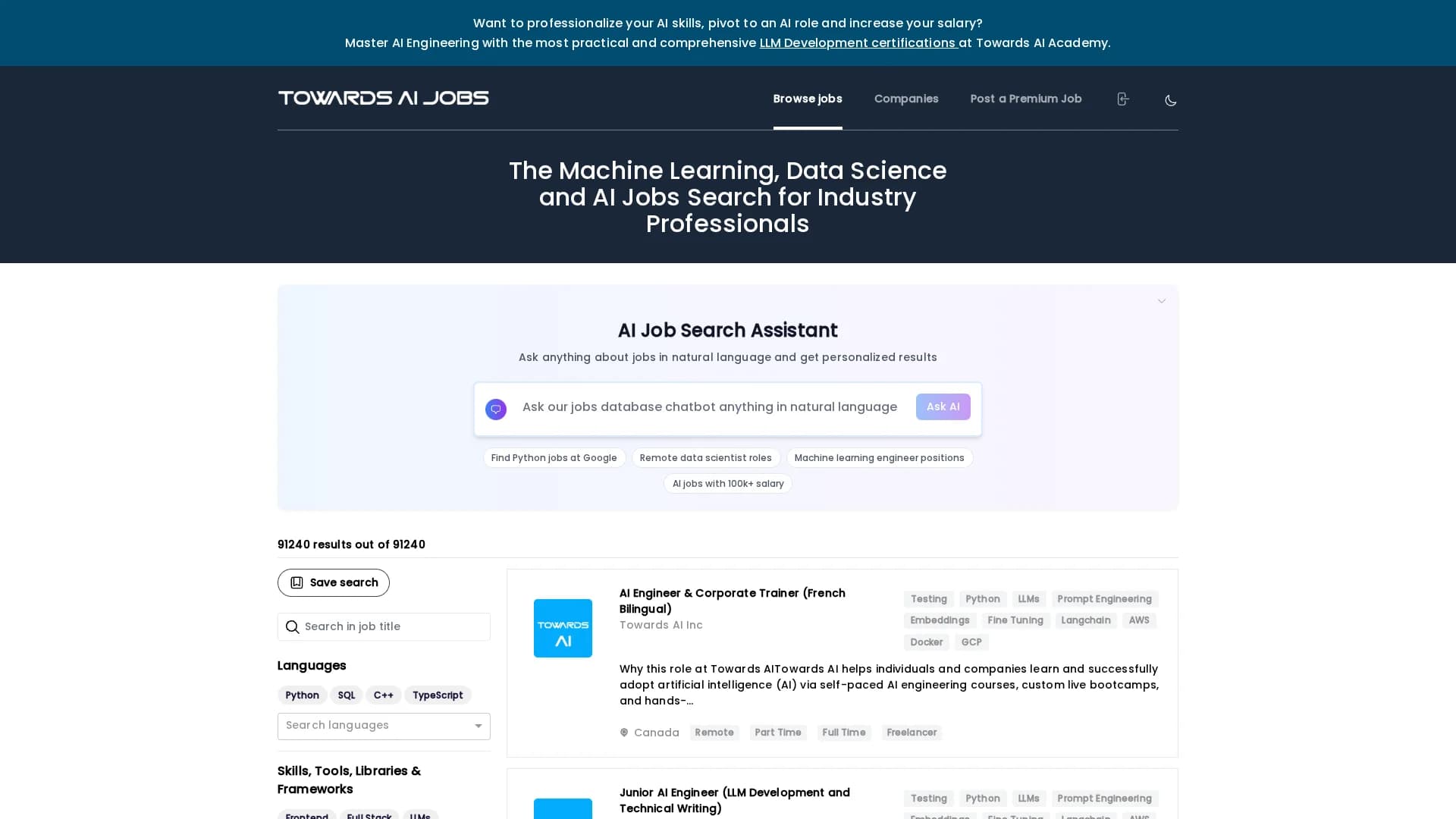 towards-ai-jobs homepage