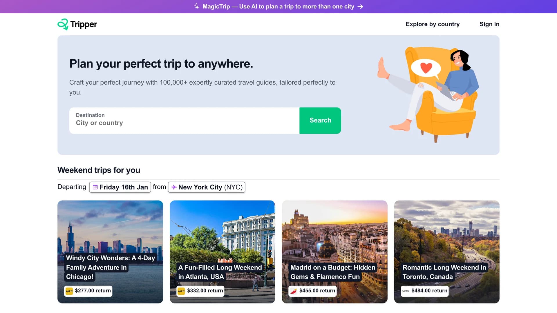 tripper-guide homepage