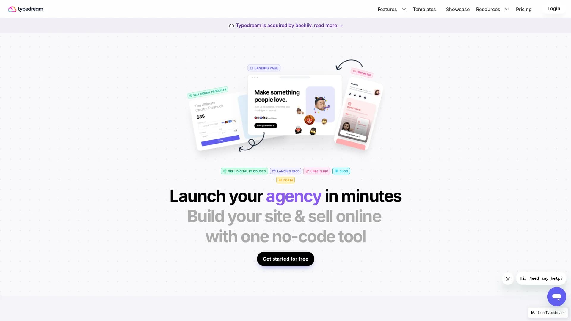 typedream homepage