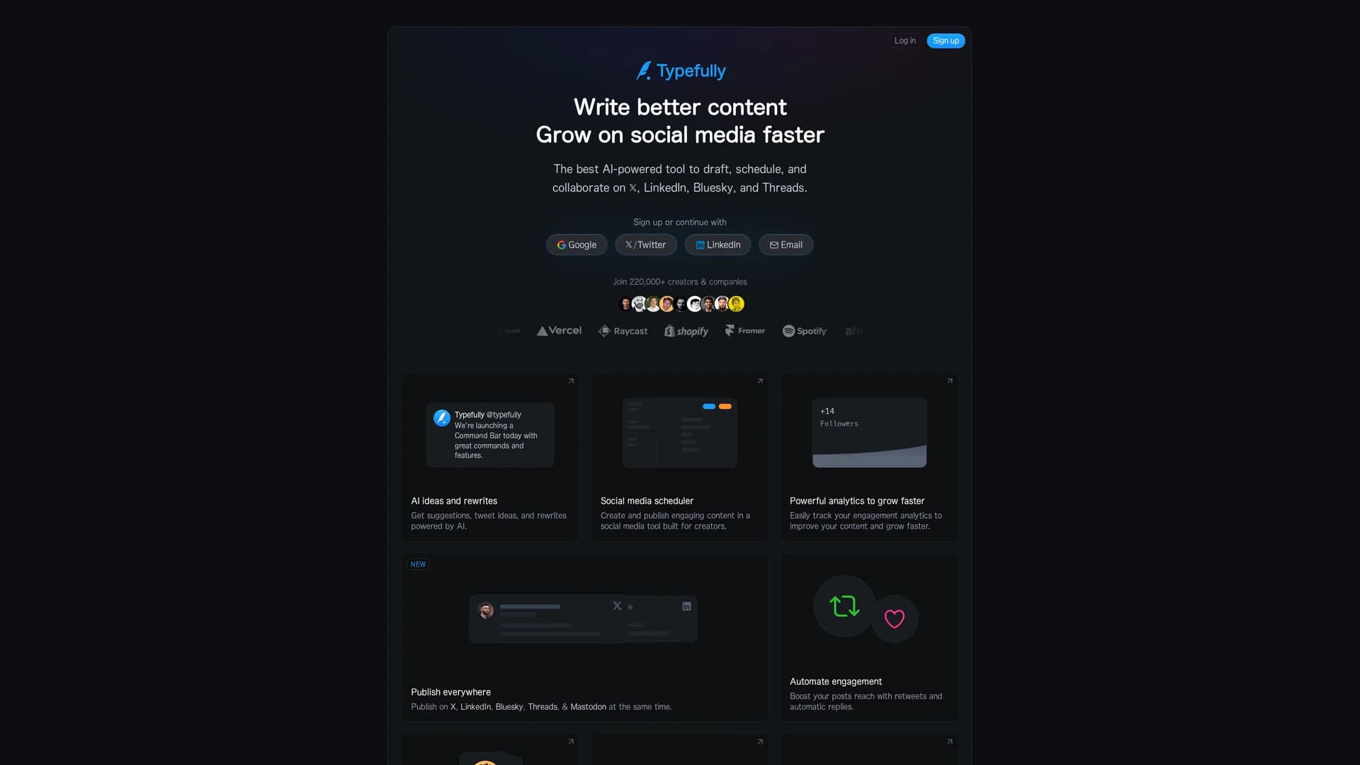 typefully homepage