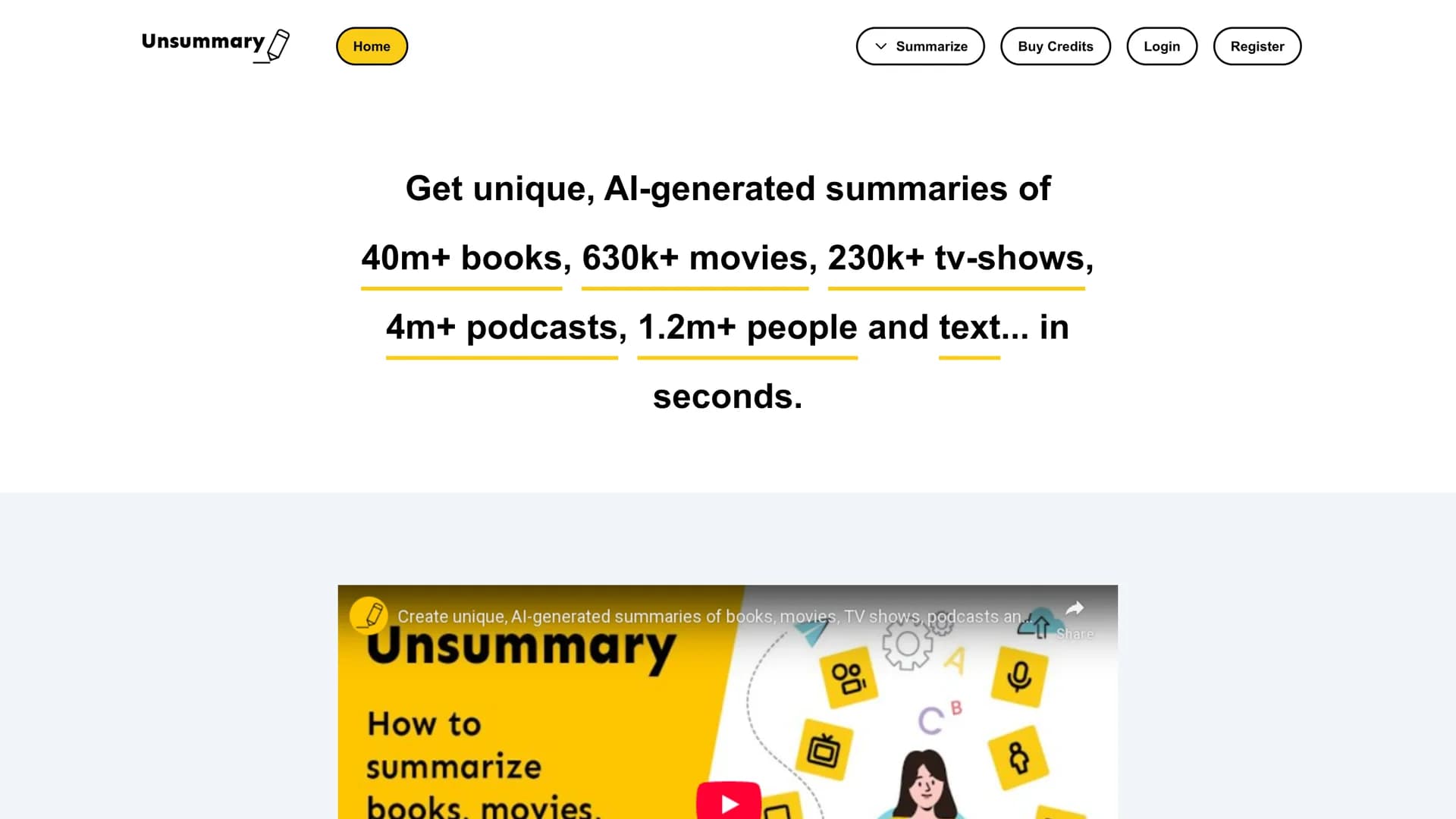 unsummary homepage