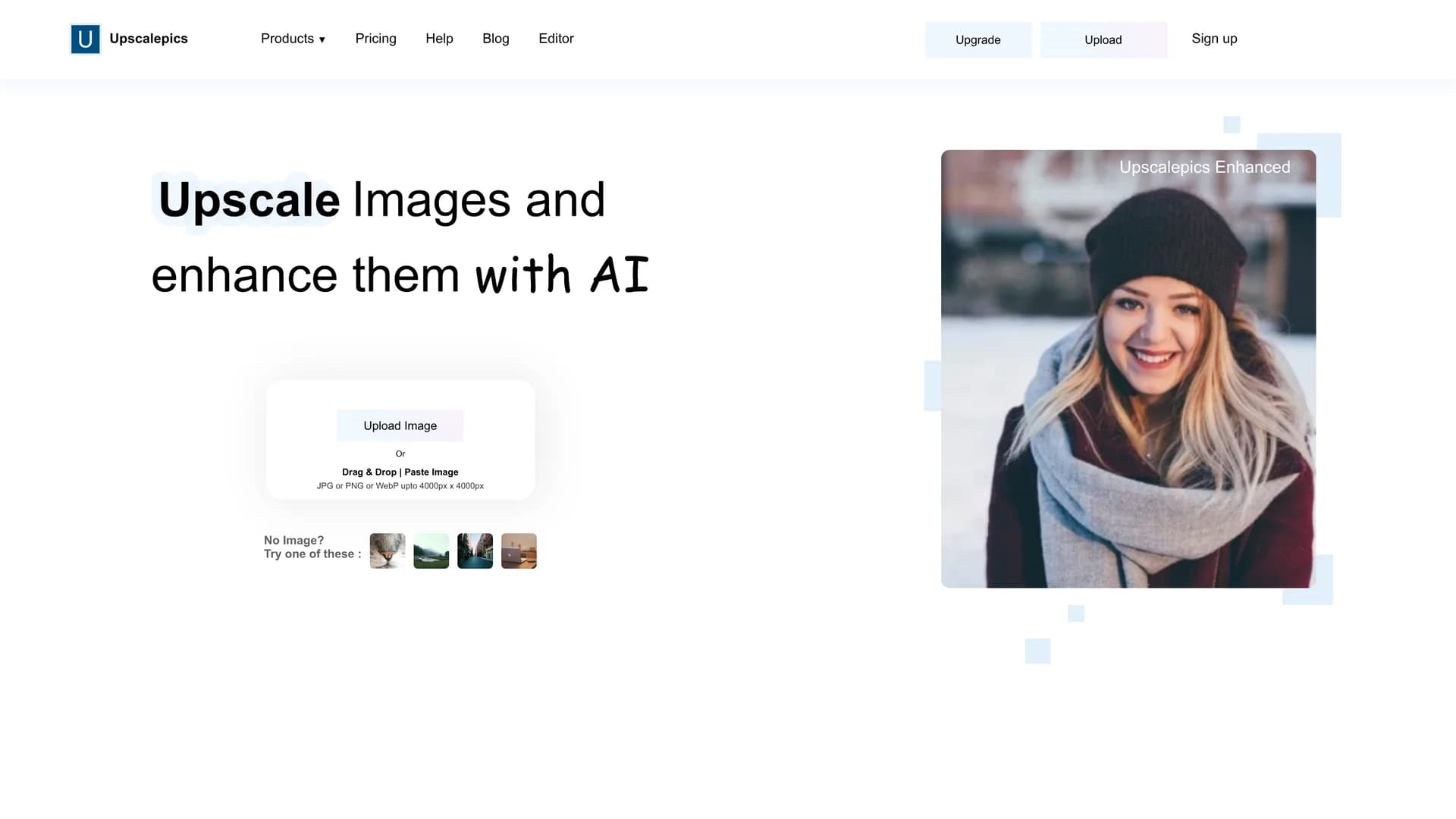 upscalepics homepage