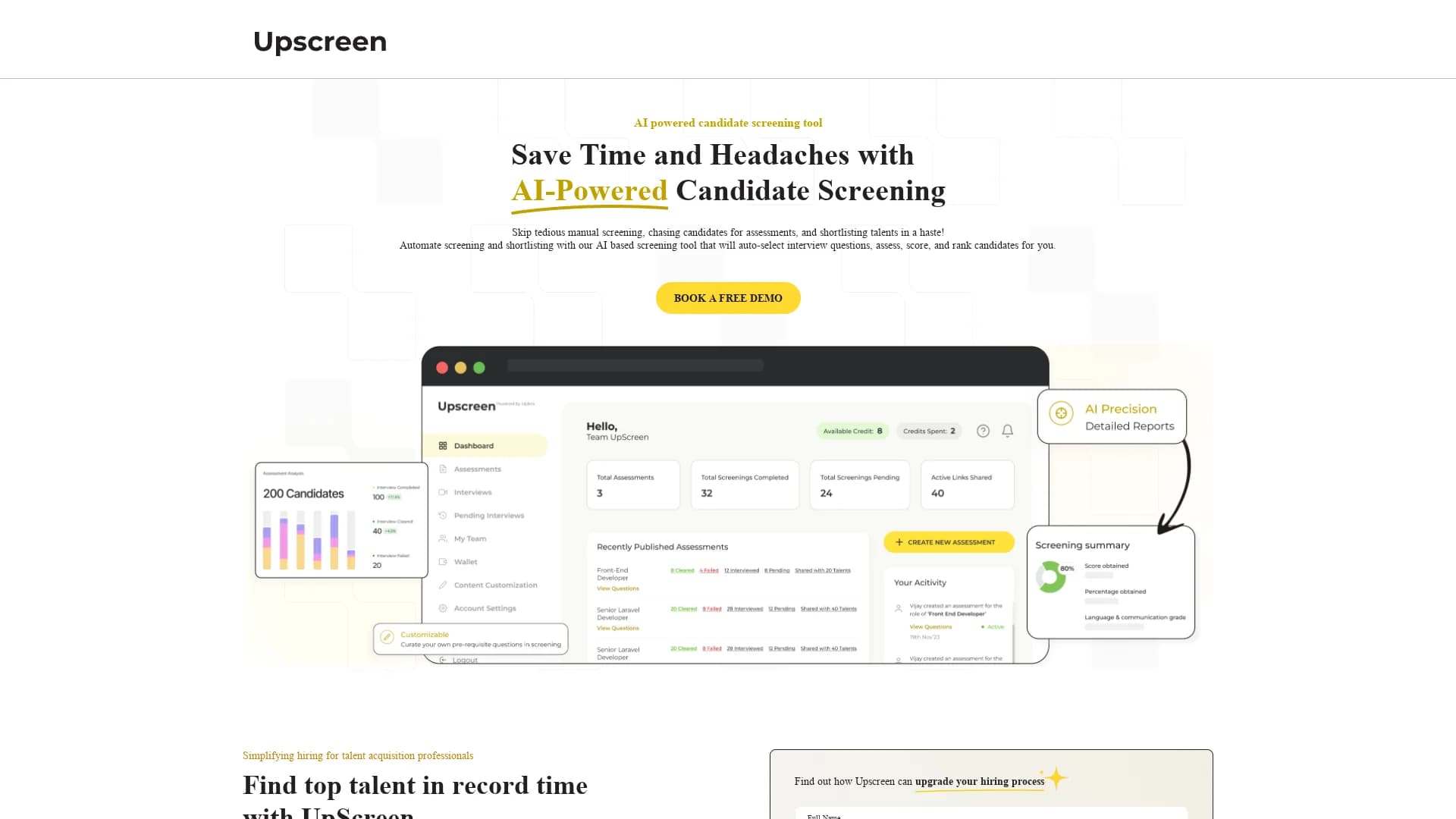 upscreen-ai homepage