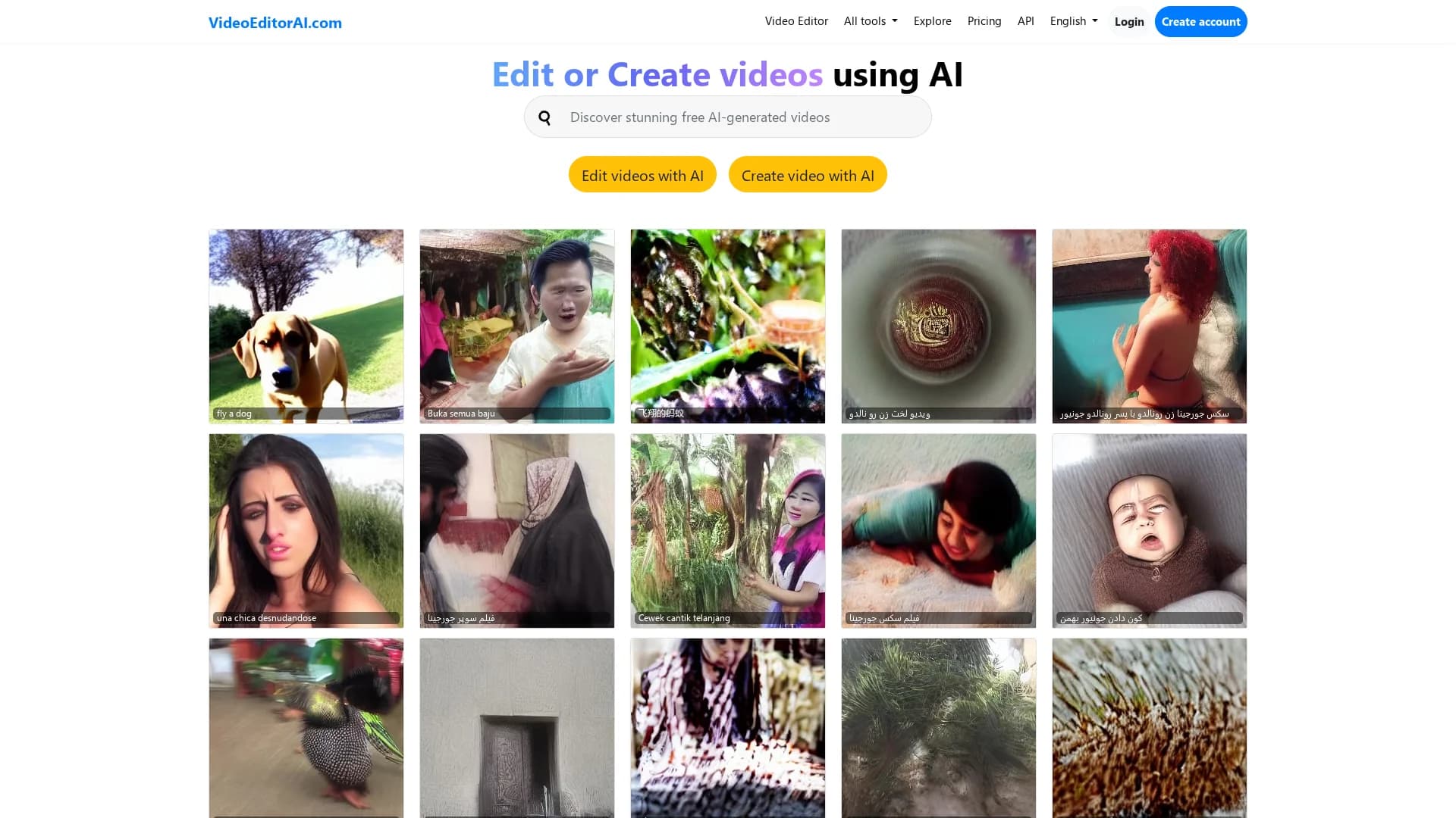 video-editor-ai homepage