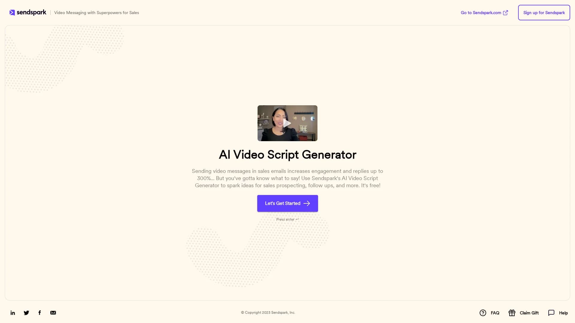 video-script-generator homepage
