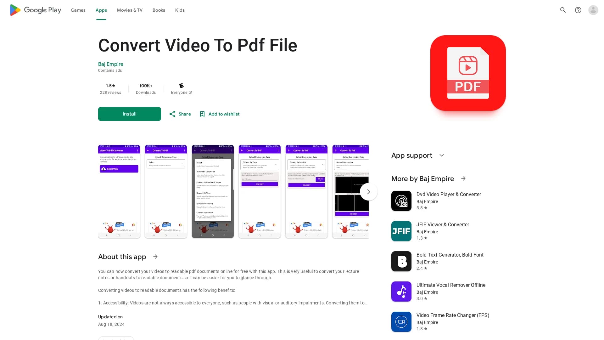 video-to-pdf-converter homepage