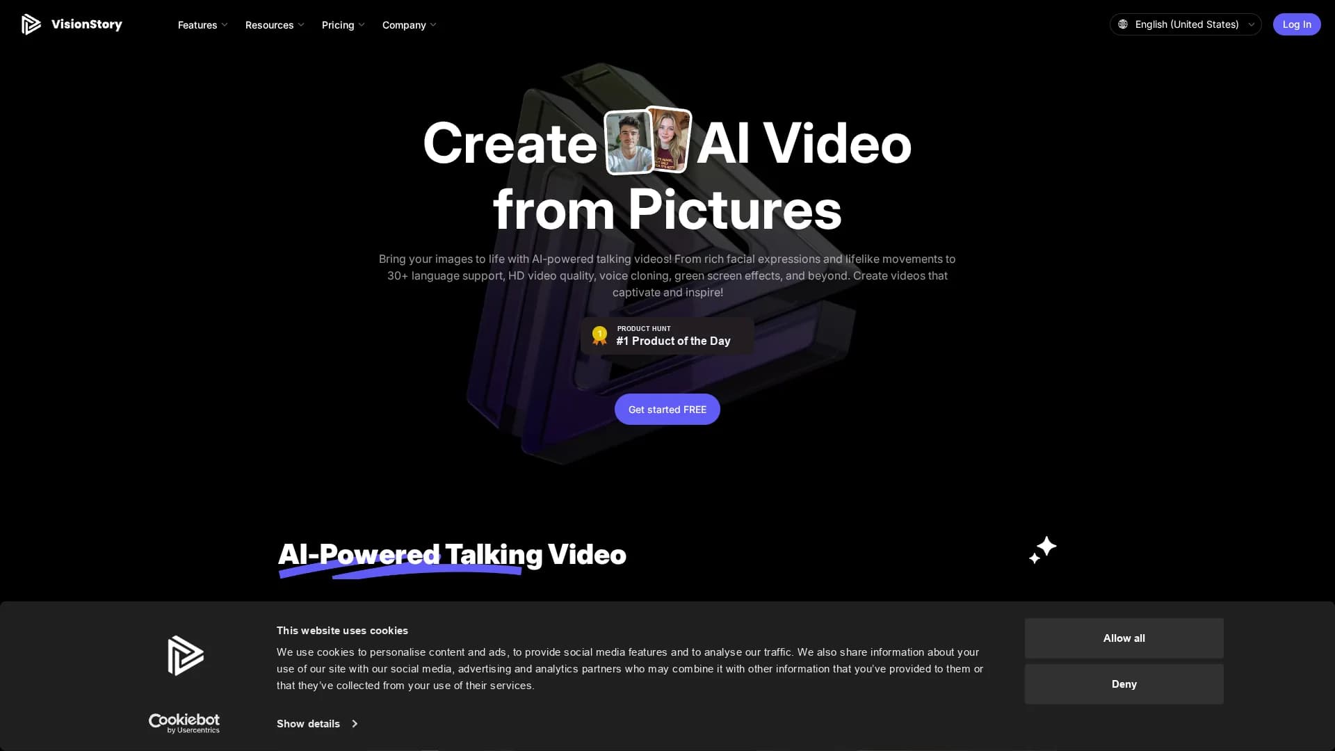 visionstory-ai homepage