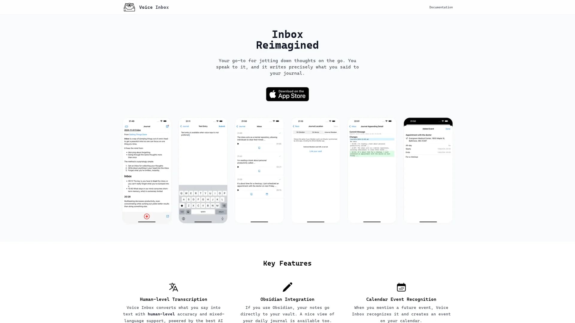 voice-inbox homepage