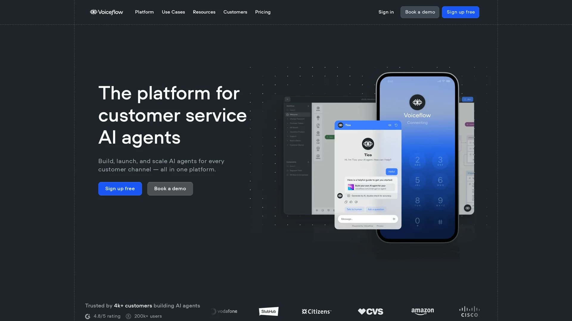 voiceflow-ai homepage