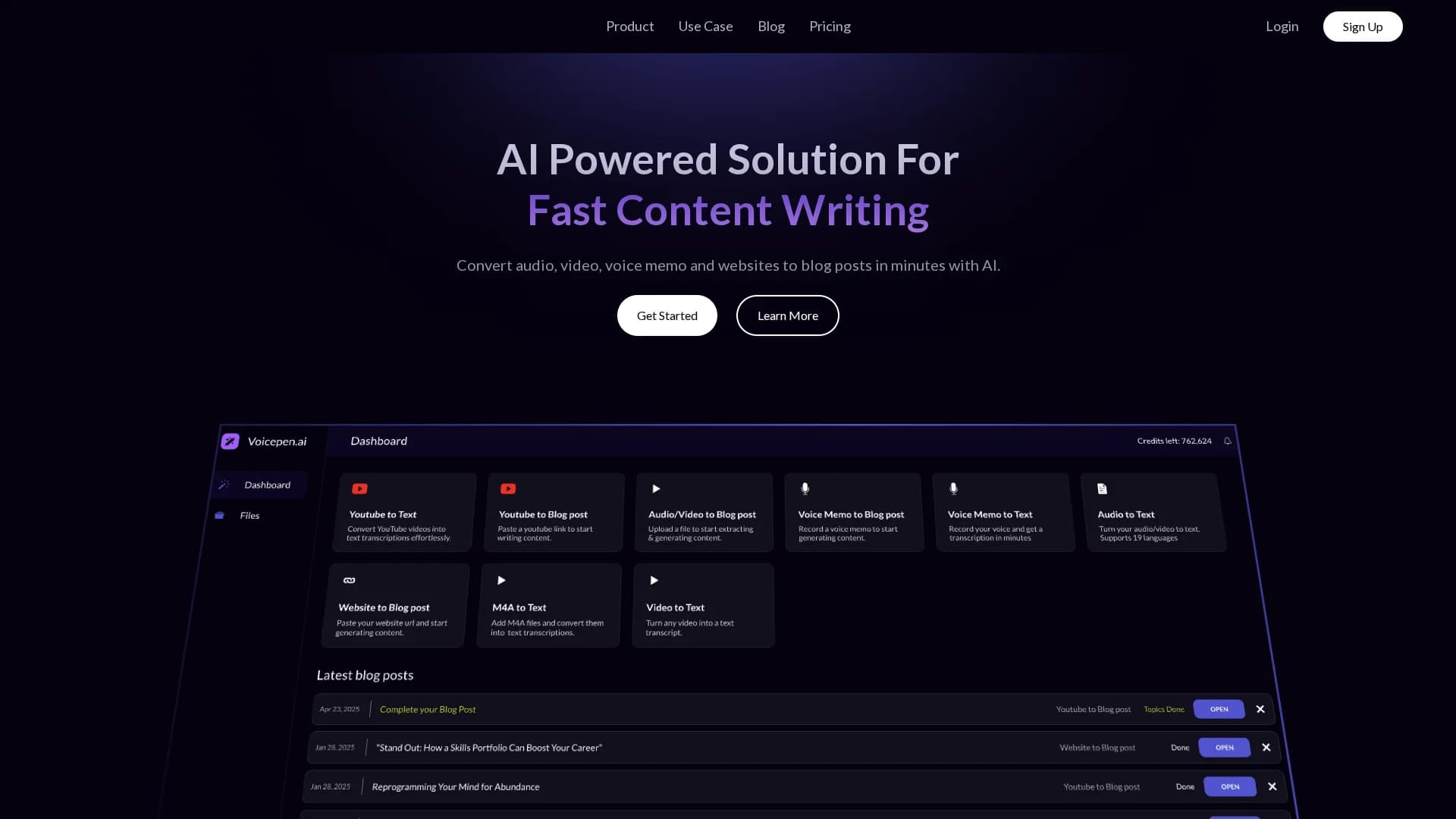 voicepen-ai homepage