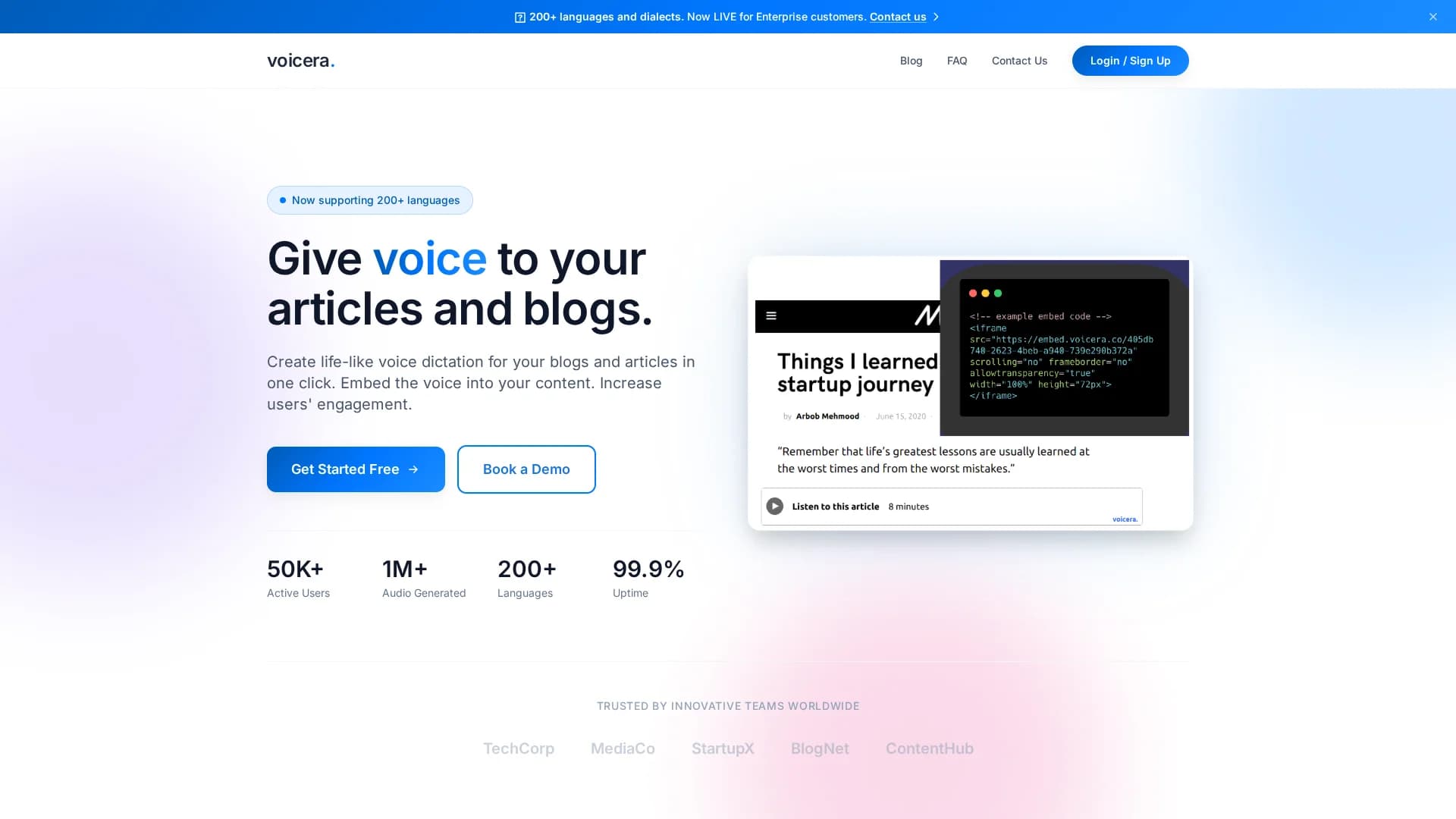 voicera homepage