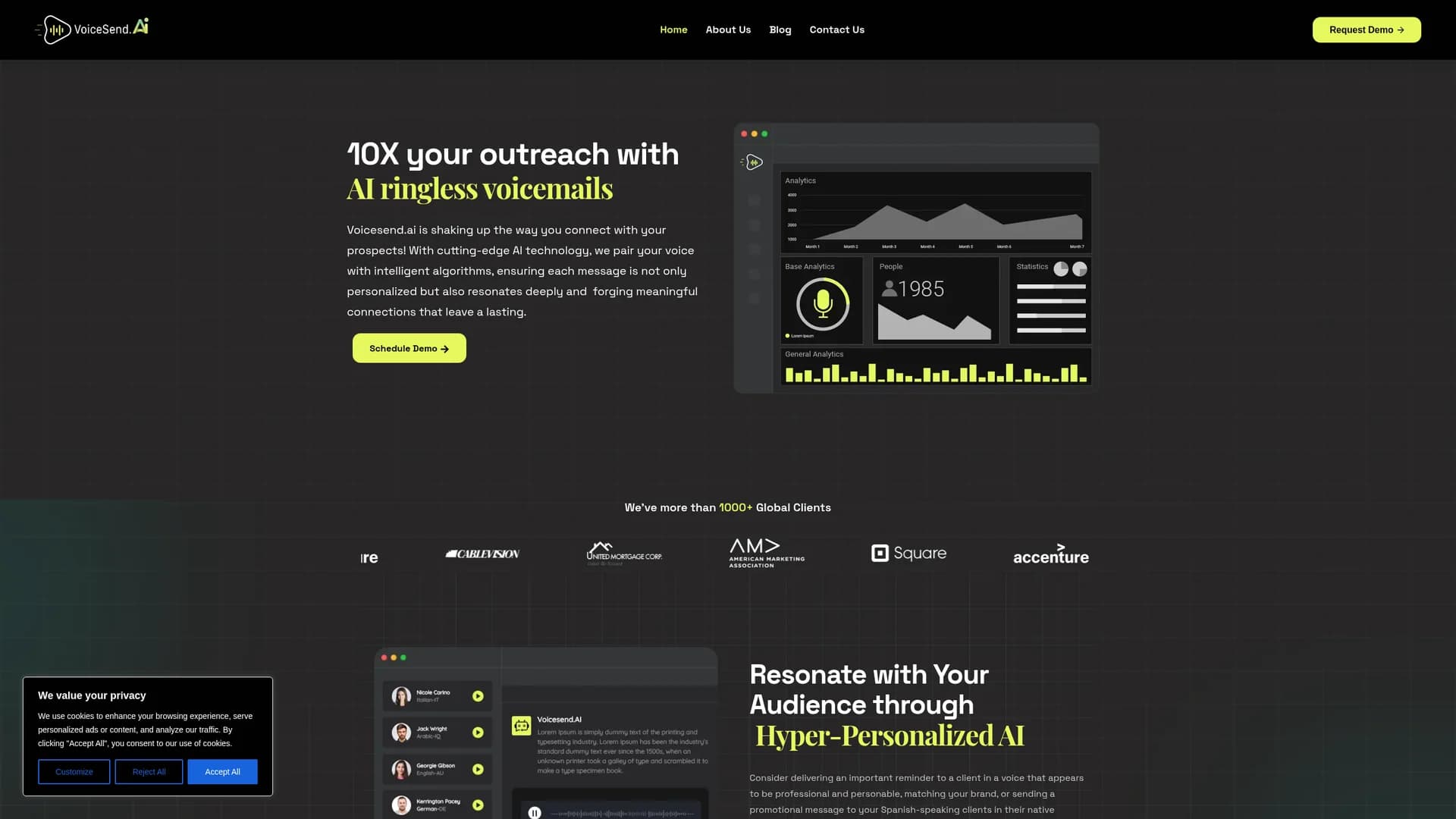 voicesend homepage