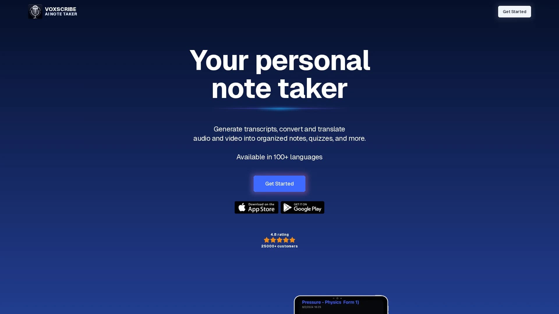 voxscribe homepage