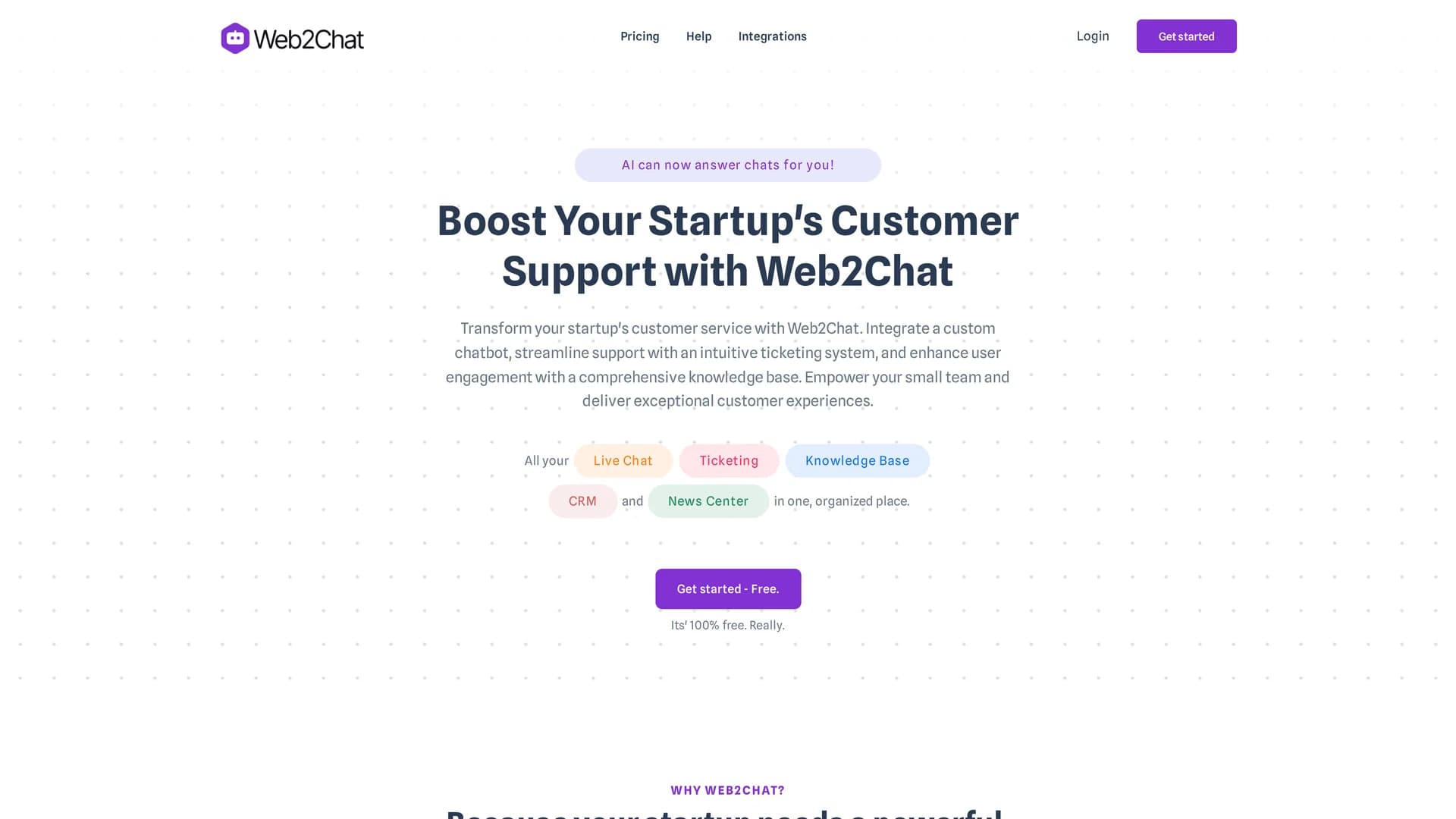 web2chat homepage