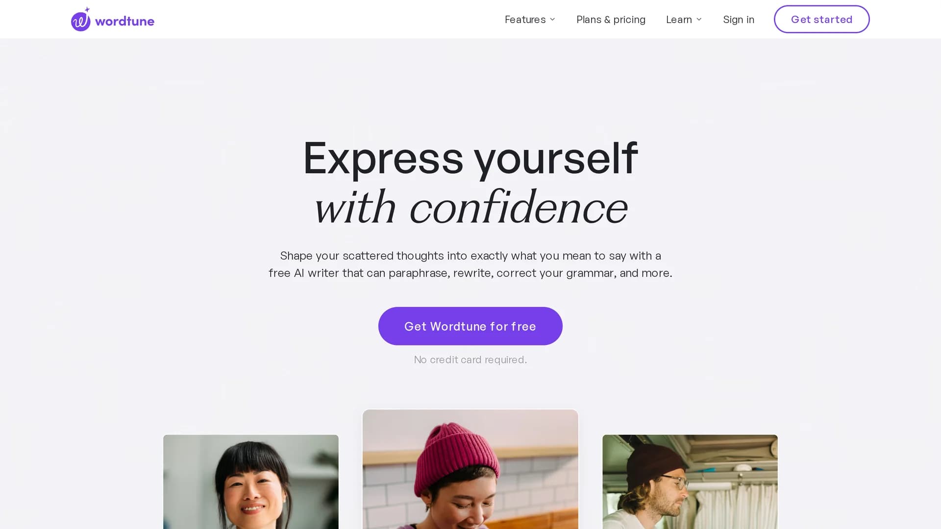 wordtune homepage