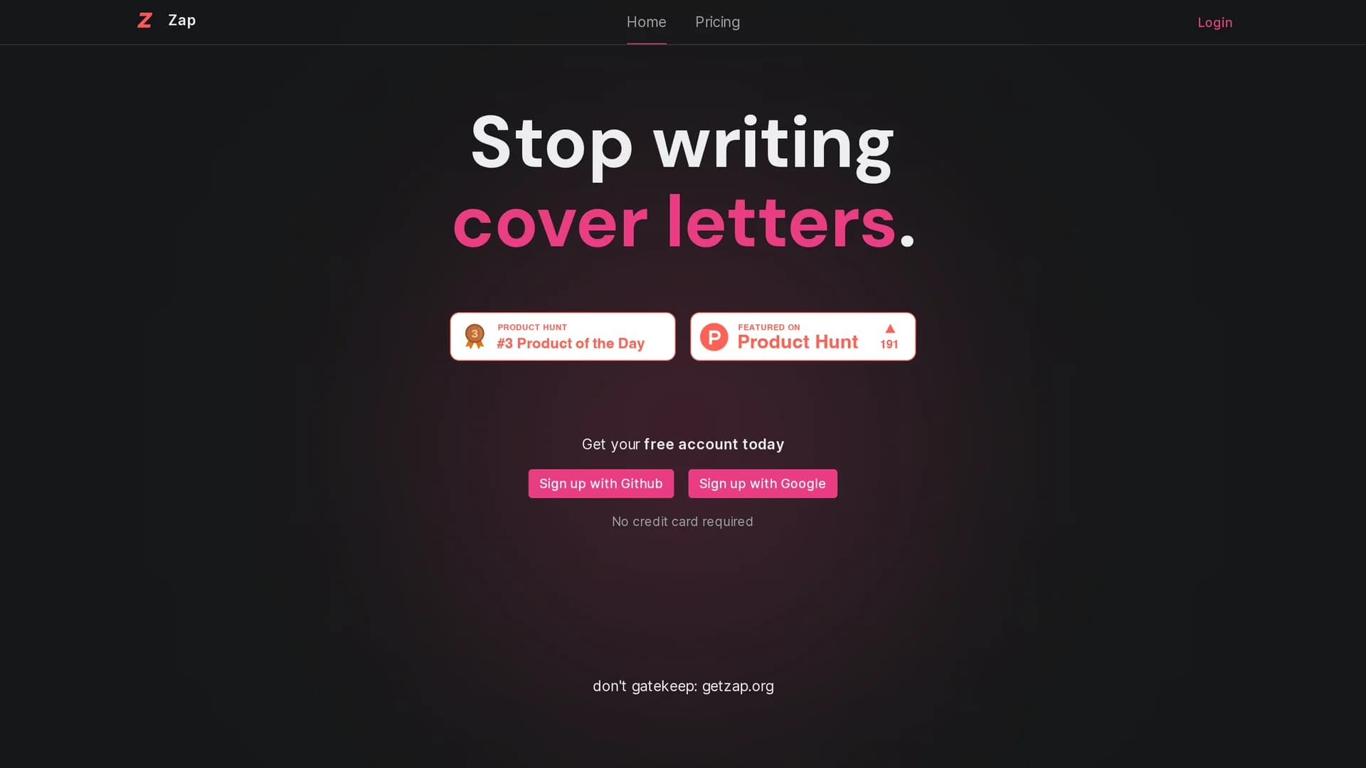 zap-ai homepage