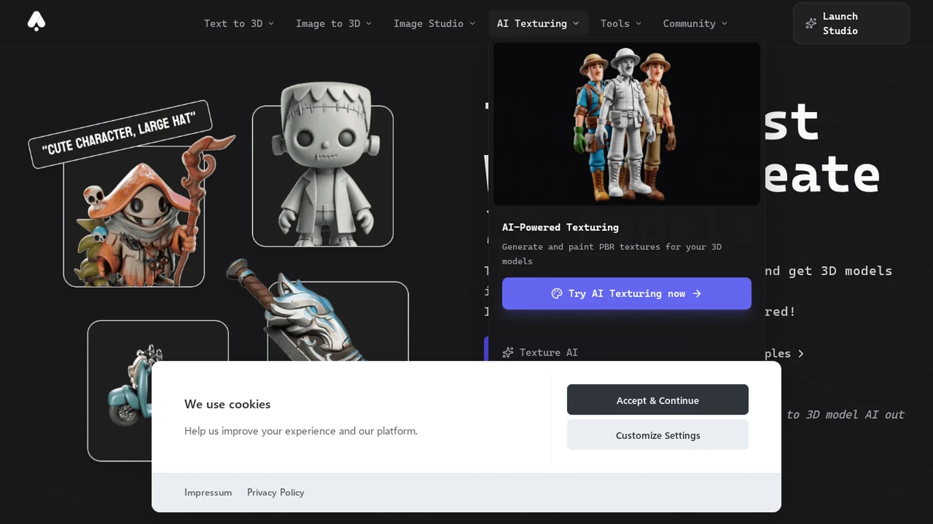 3d-ai-studio homepage