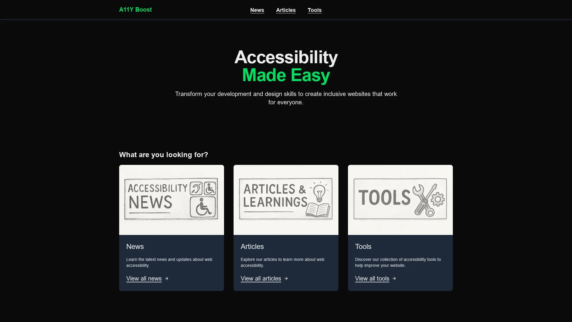 a11yboost homepage