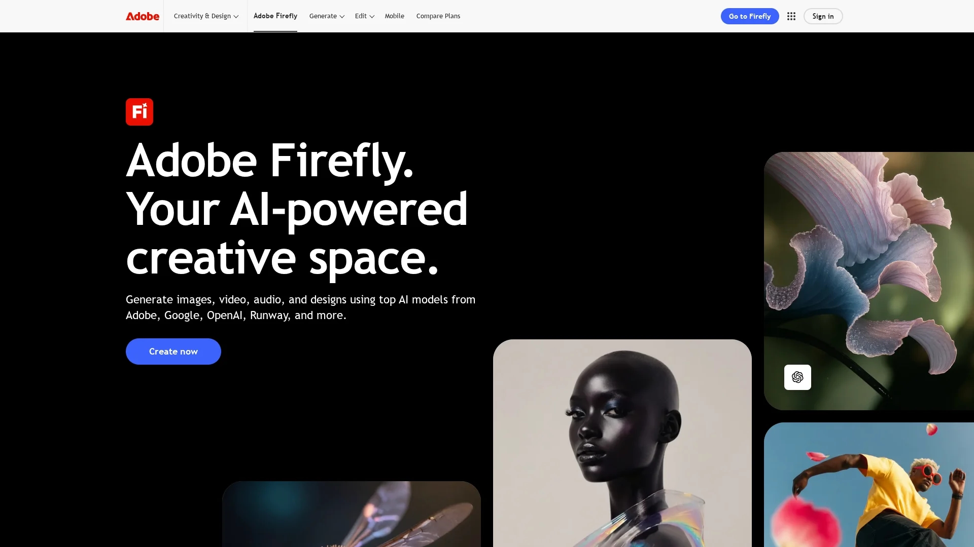 adobe-firefly homepage
