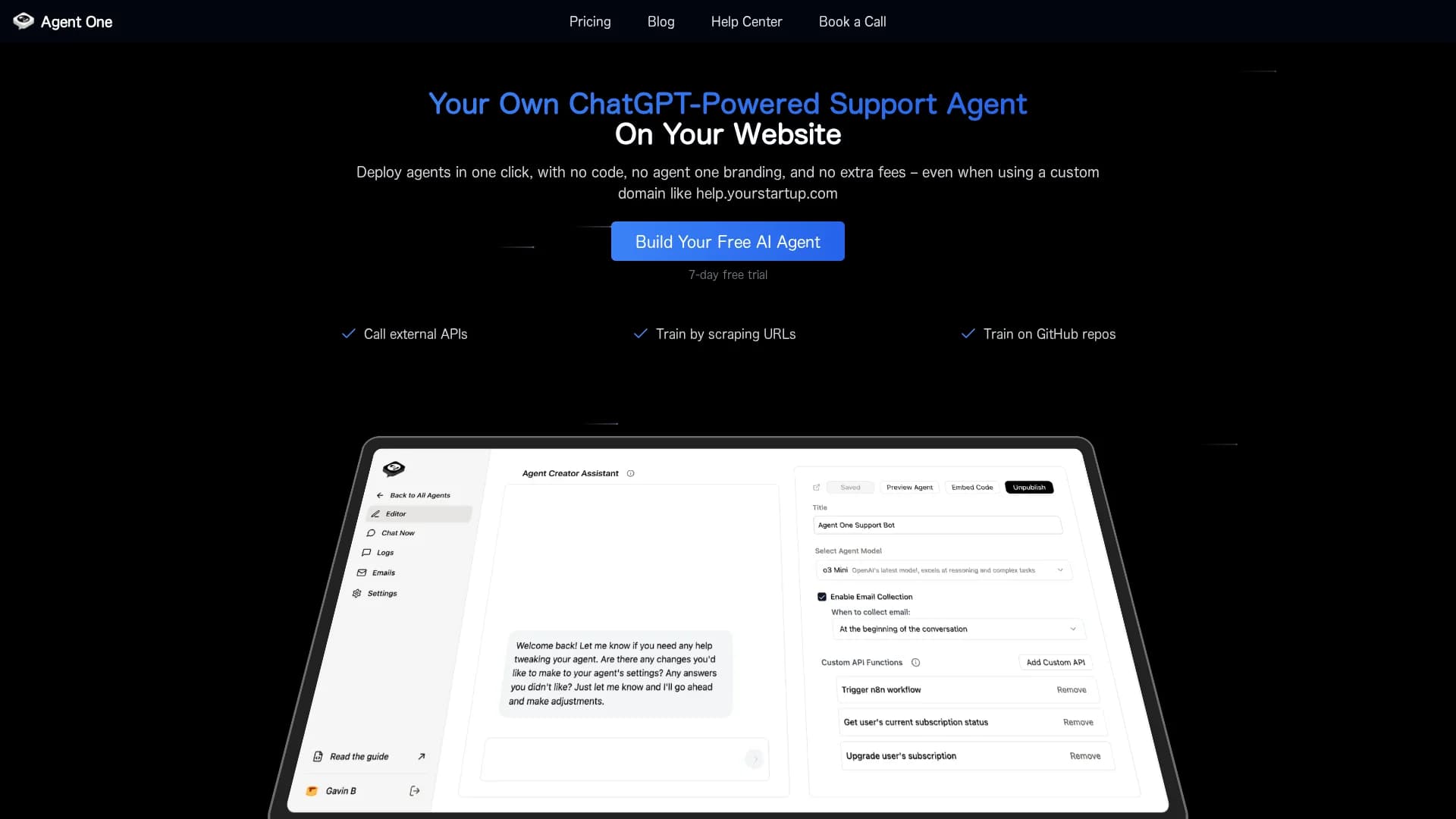 agent-one homepage