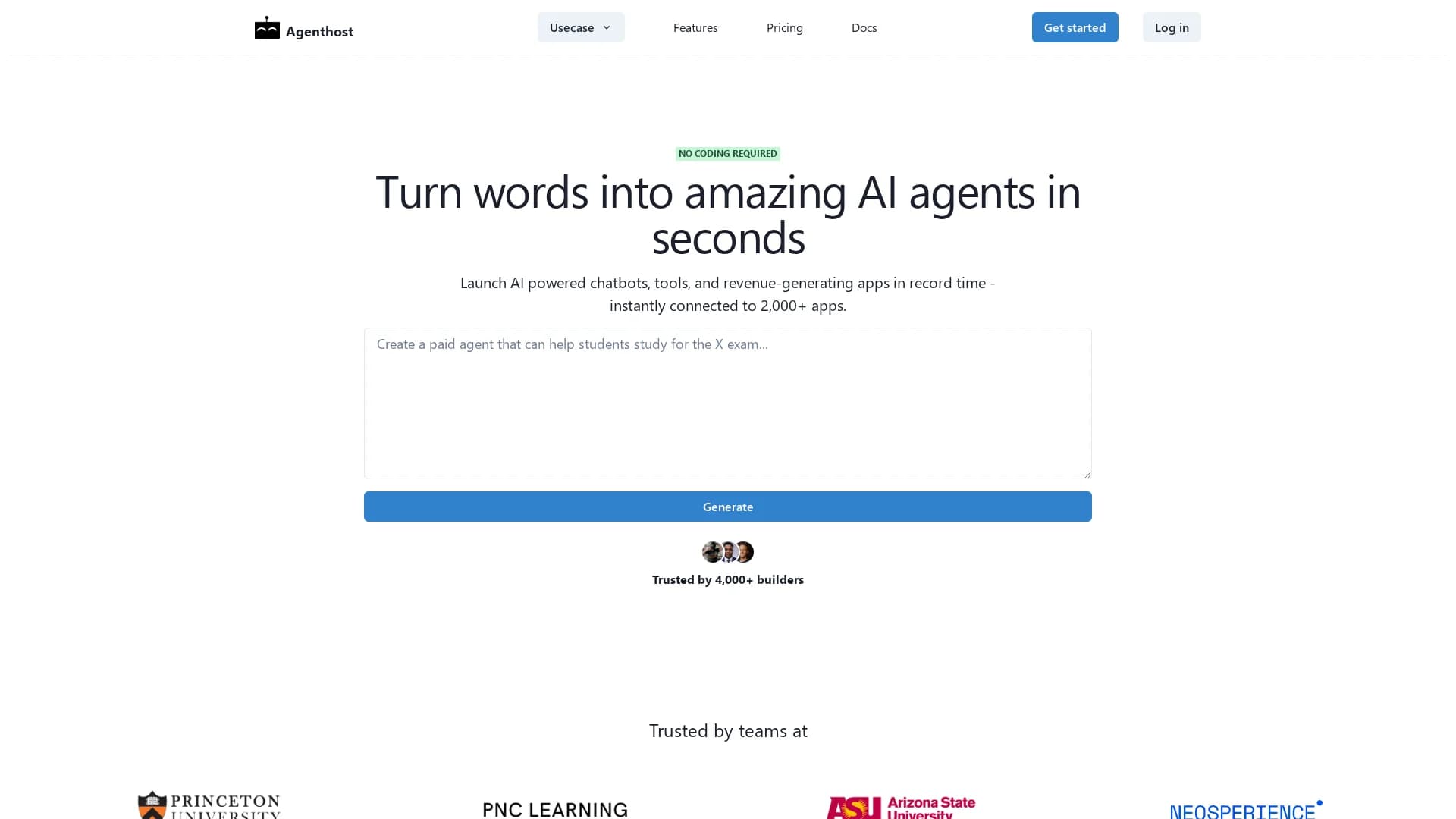 agenthost-ai homepage