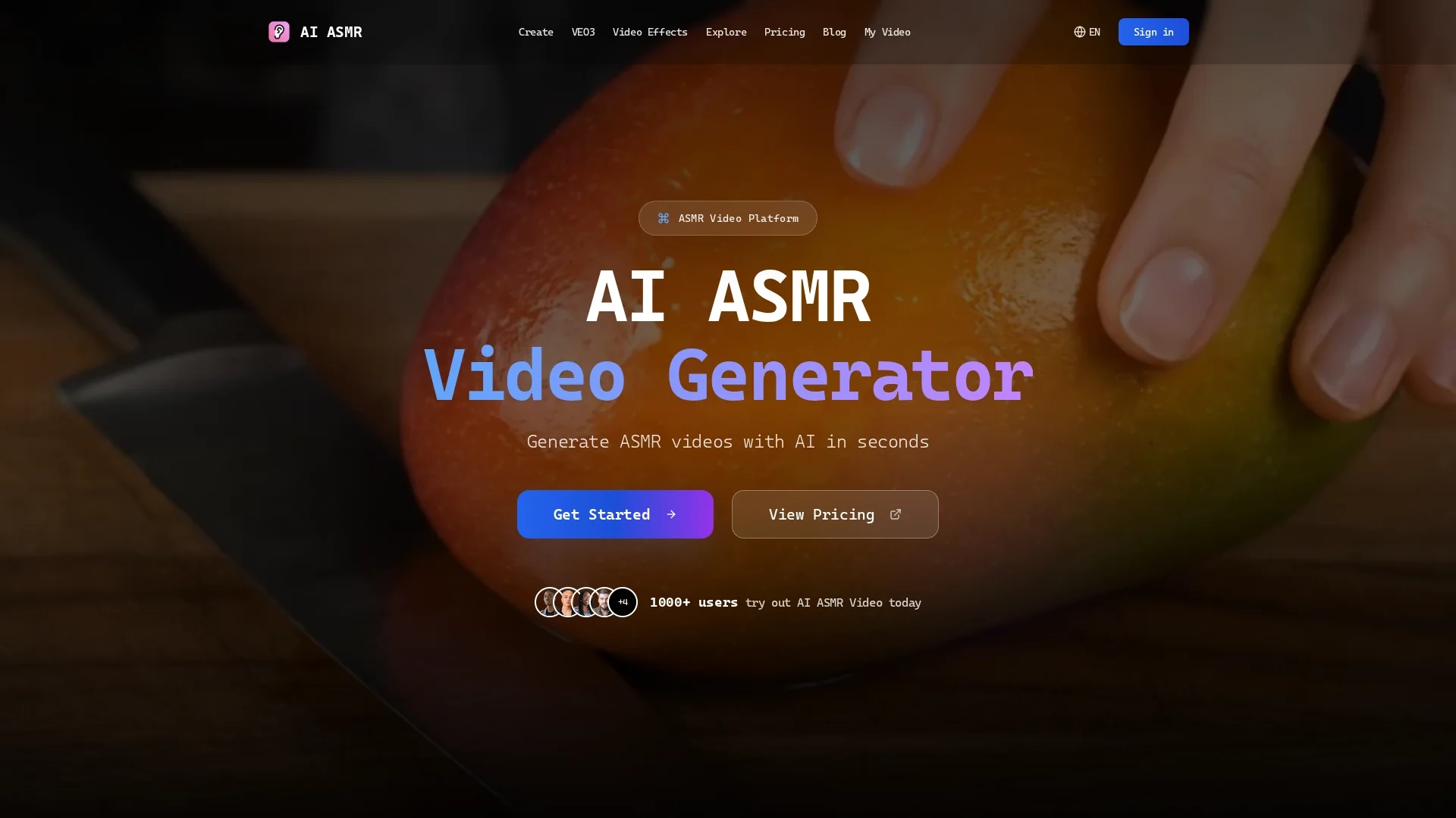 ai-asmr-generator homepage