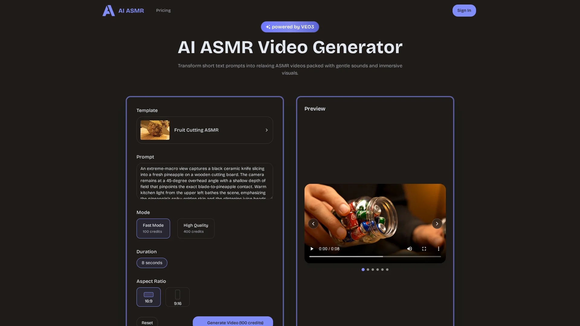 ai-asmr-io homepage
