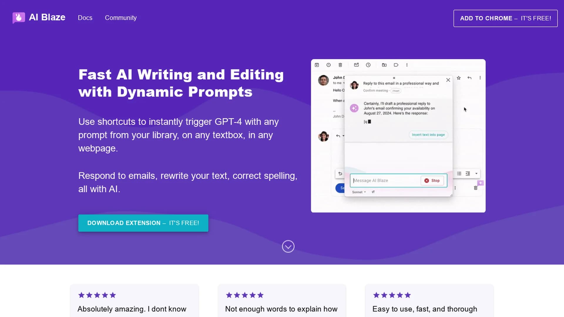 ai-blaze homepage