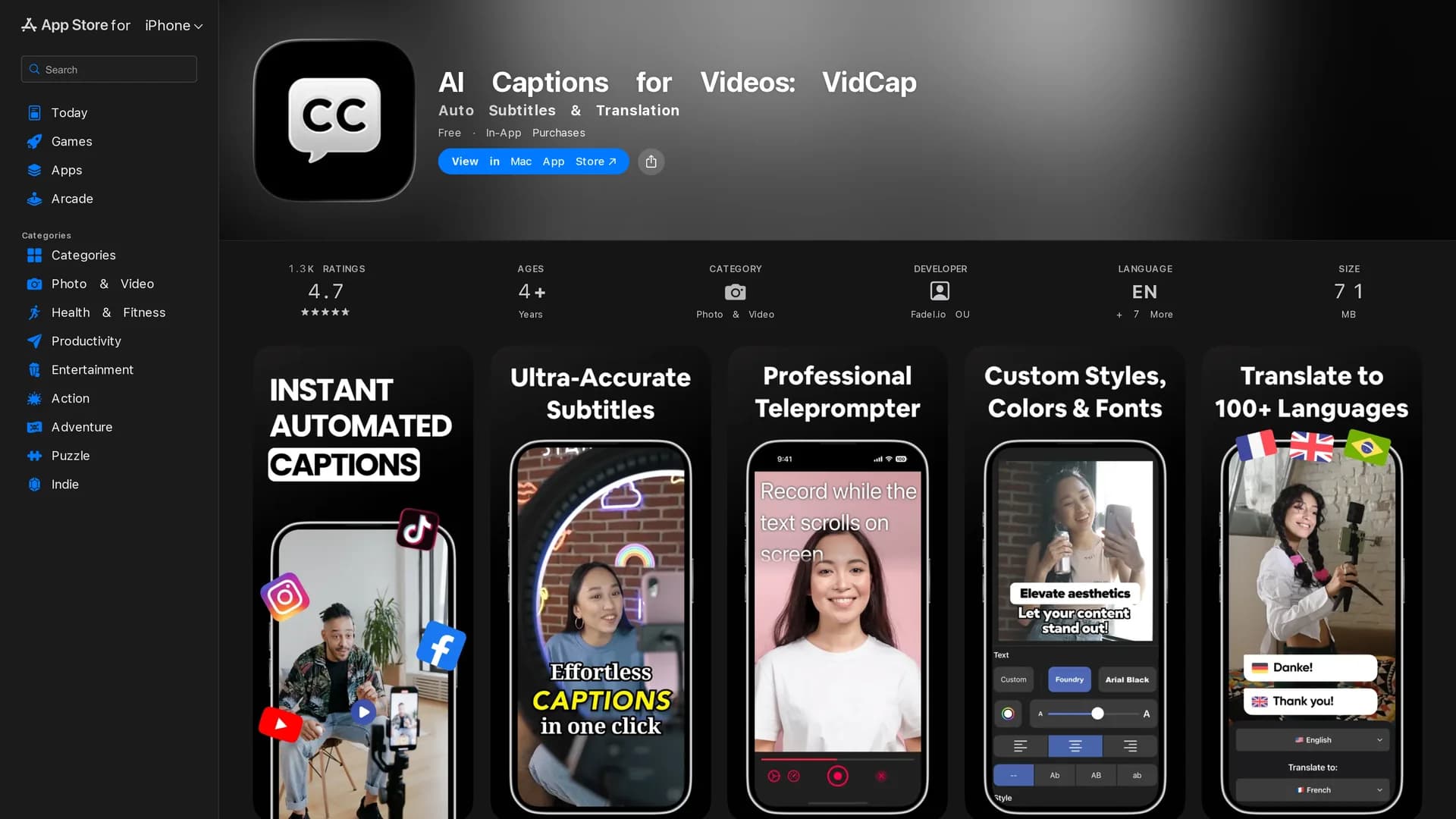 ai-captions-for-videos-vidcap homepage