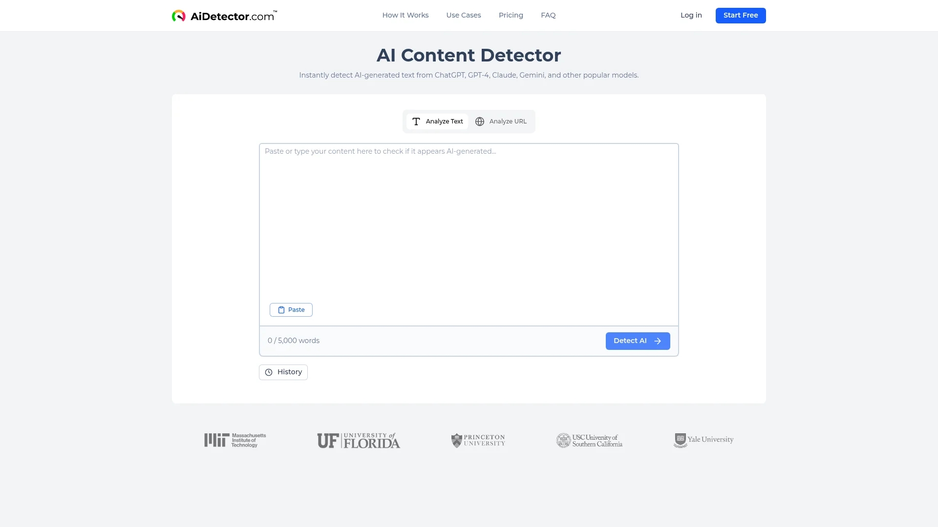 ai-checker-tool homepage