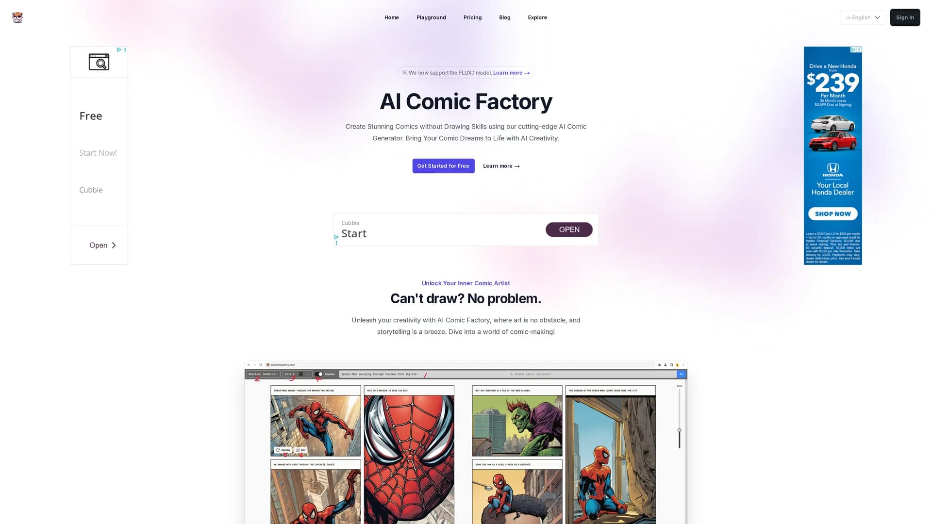 ai-comic-factory homepage