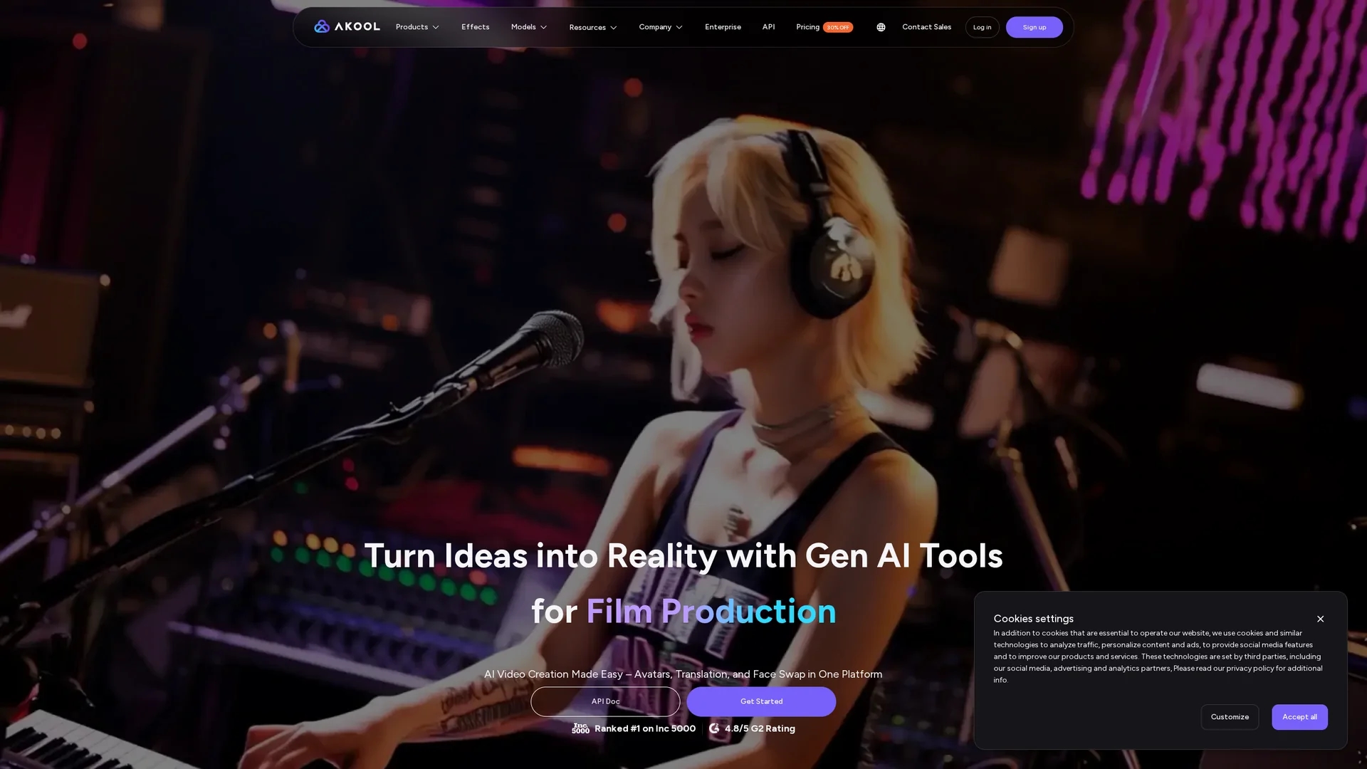 ai-commerce-content-platform-by-akool homepage